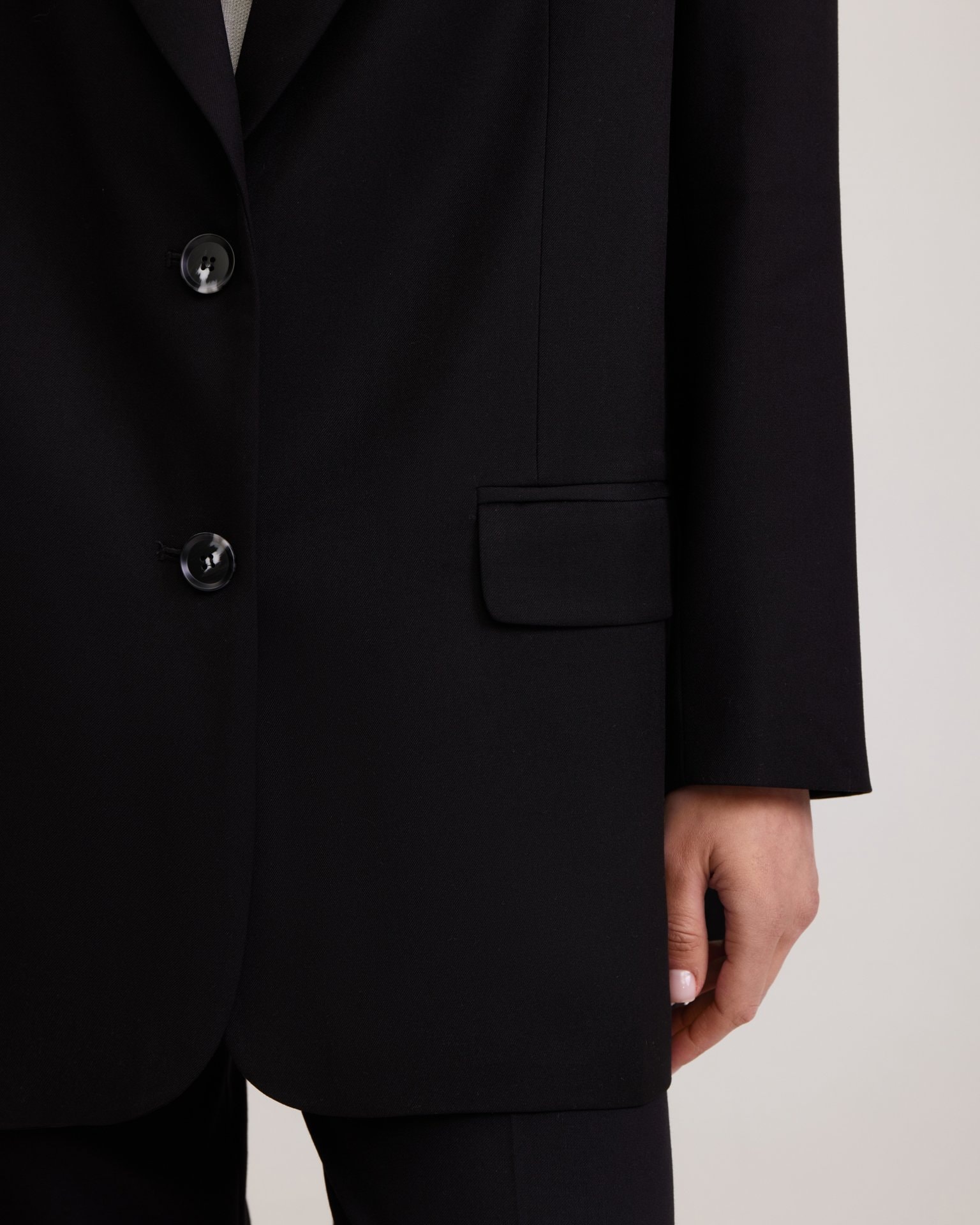 Black classic blazer, Black — photo 9