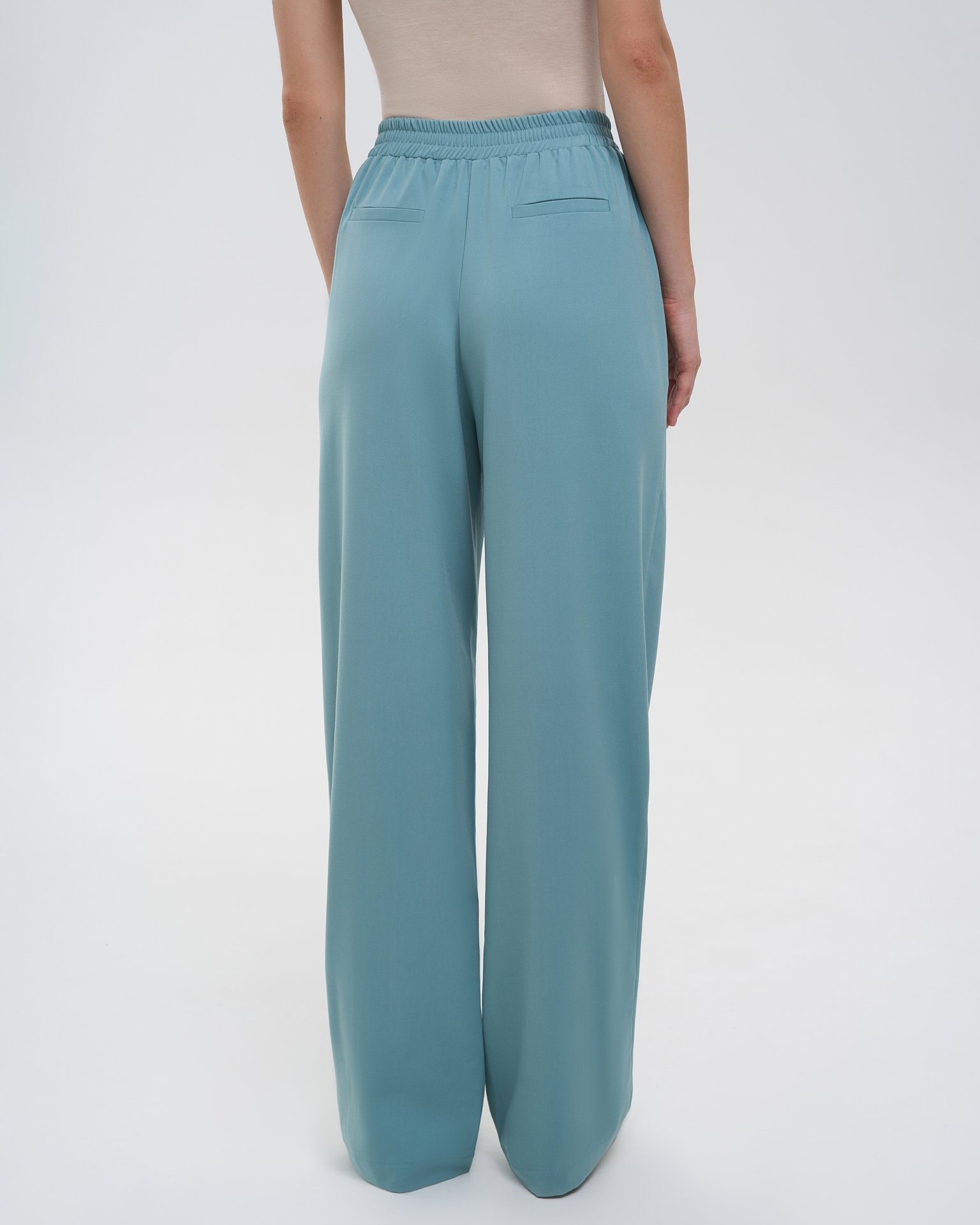 Trousers with an elasticated waistband, Green — photo 4