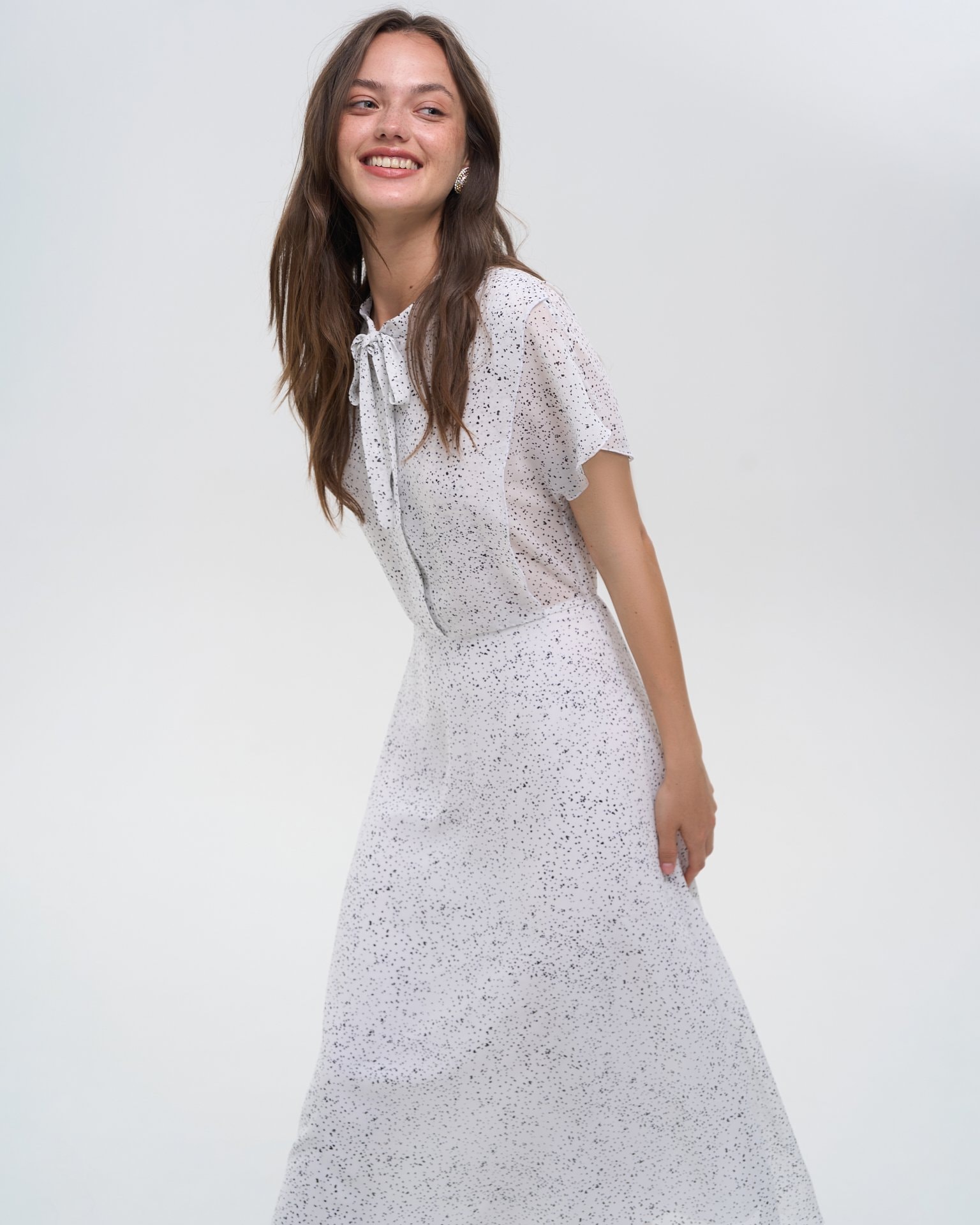 Dress with bow, White — photo 4
