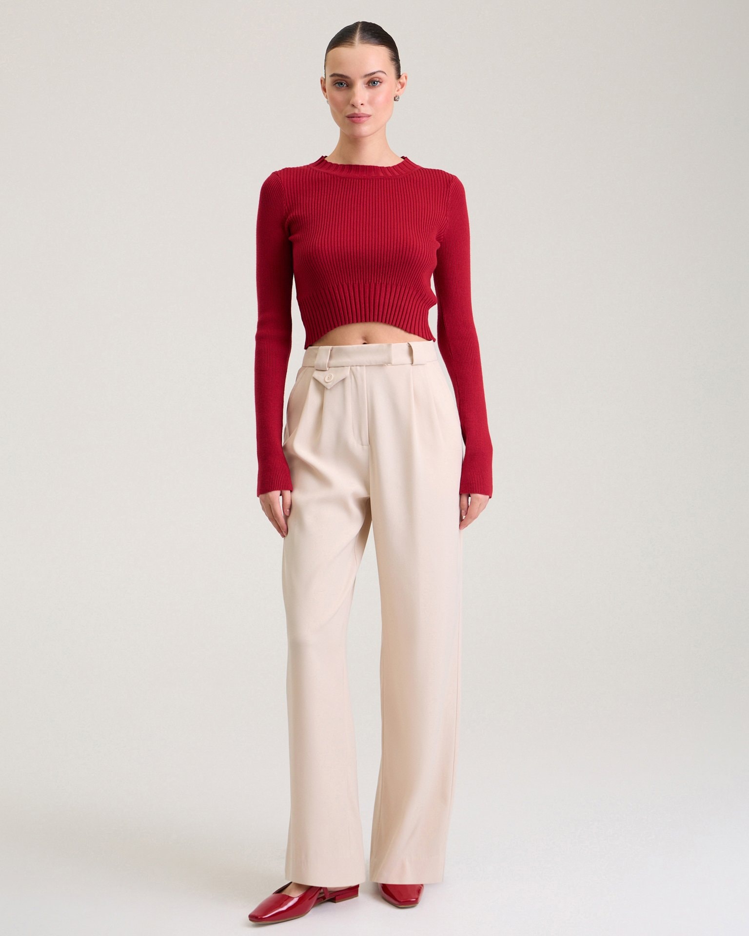 A cropped red jumper, Red — photo 6