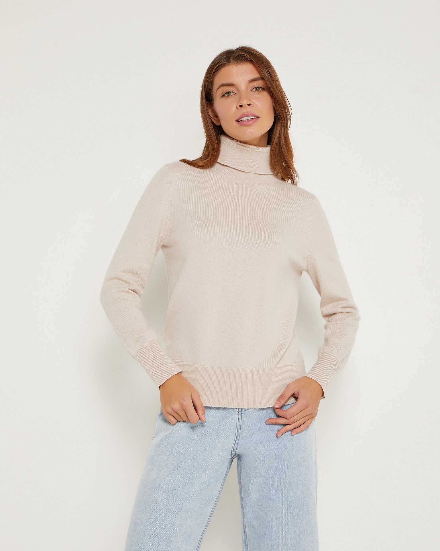 Blended wool sweater, Beige — photo 2