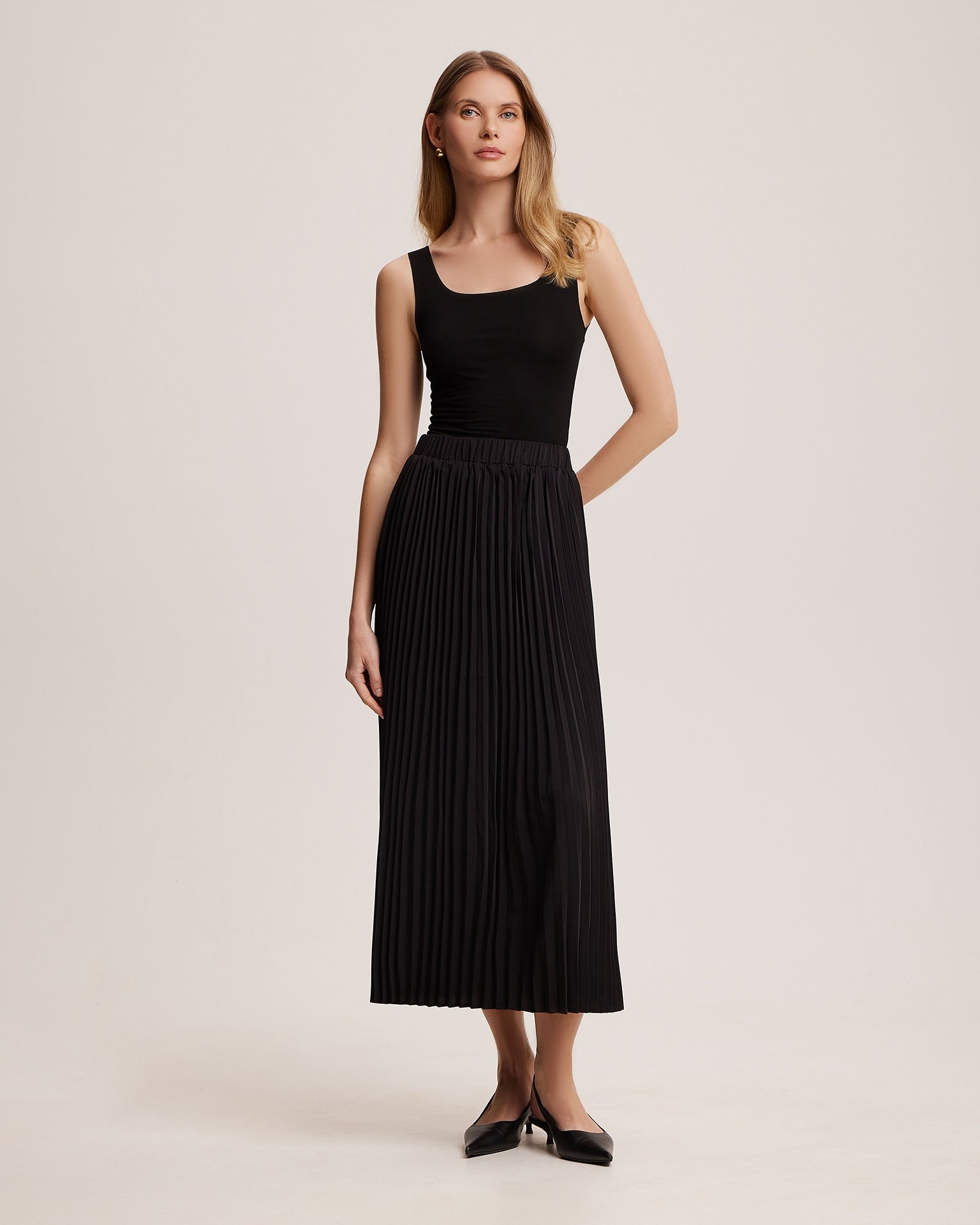 Mid-length skirt, Black — photo 2