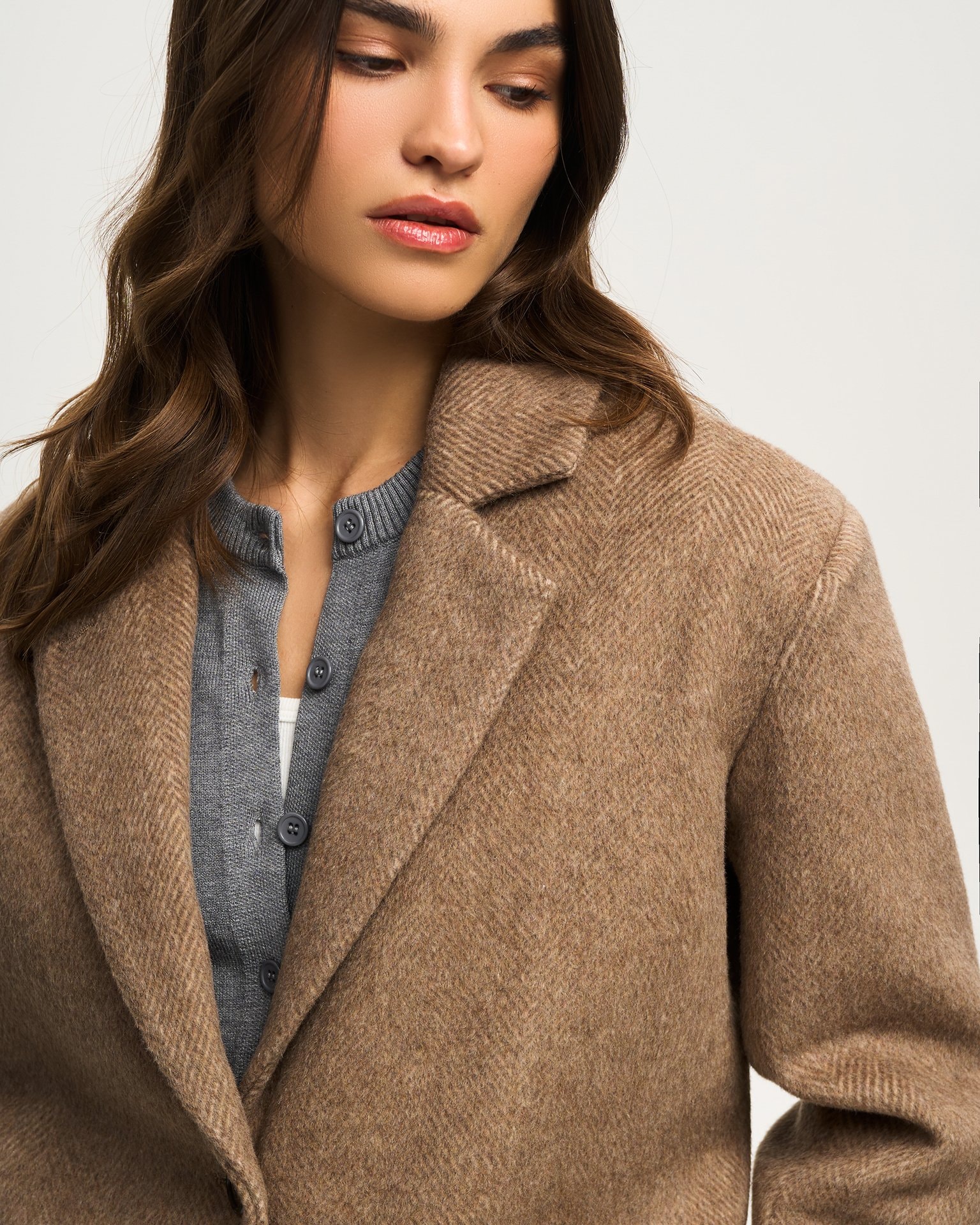 Wool blend coat-jacket, Cappuccino — photo 7