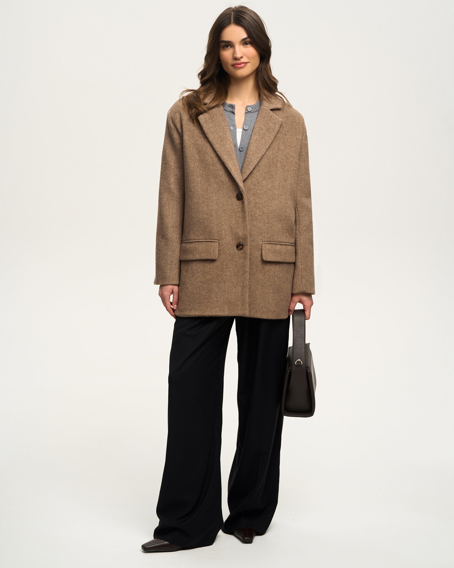 Wool blend coat-jacket, Cappuccino — photo 4