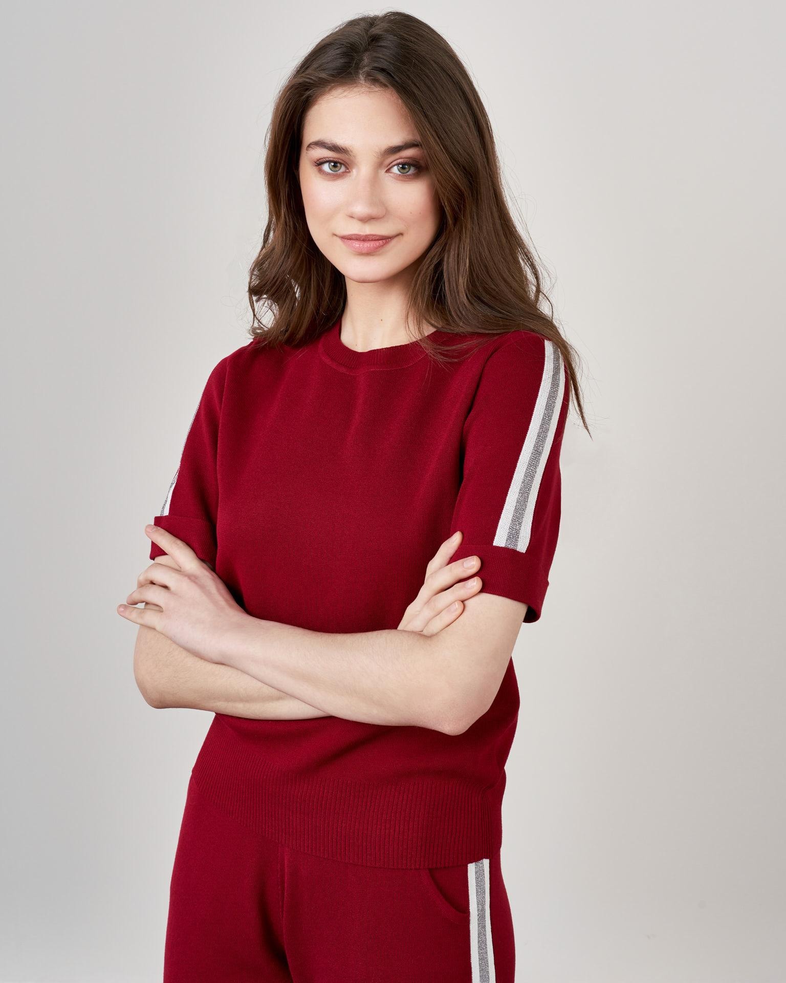 Trouser suit in marsala shade, Red — photo 2