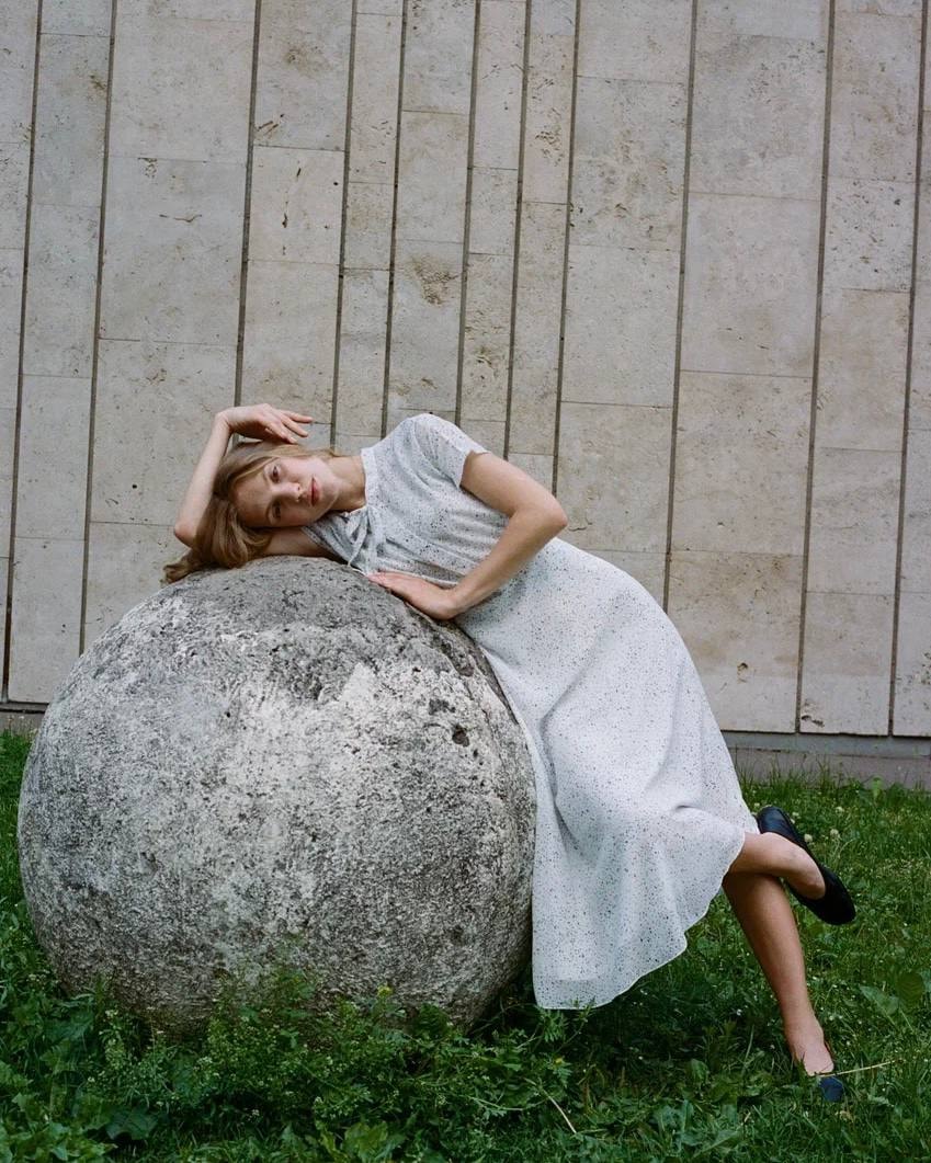 Dress with bow, White — photo 3