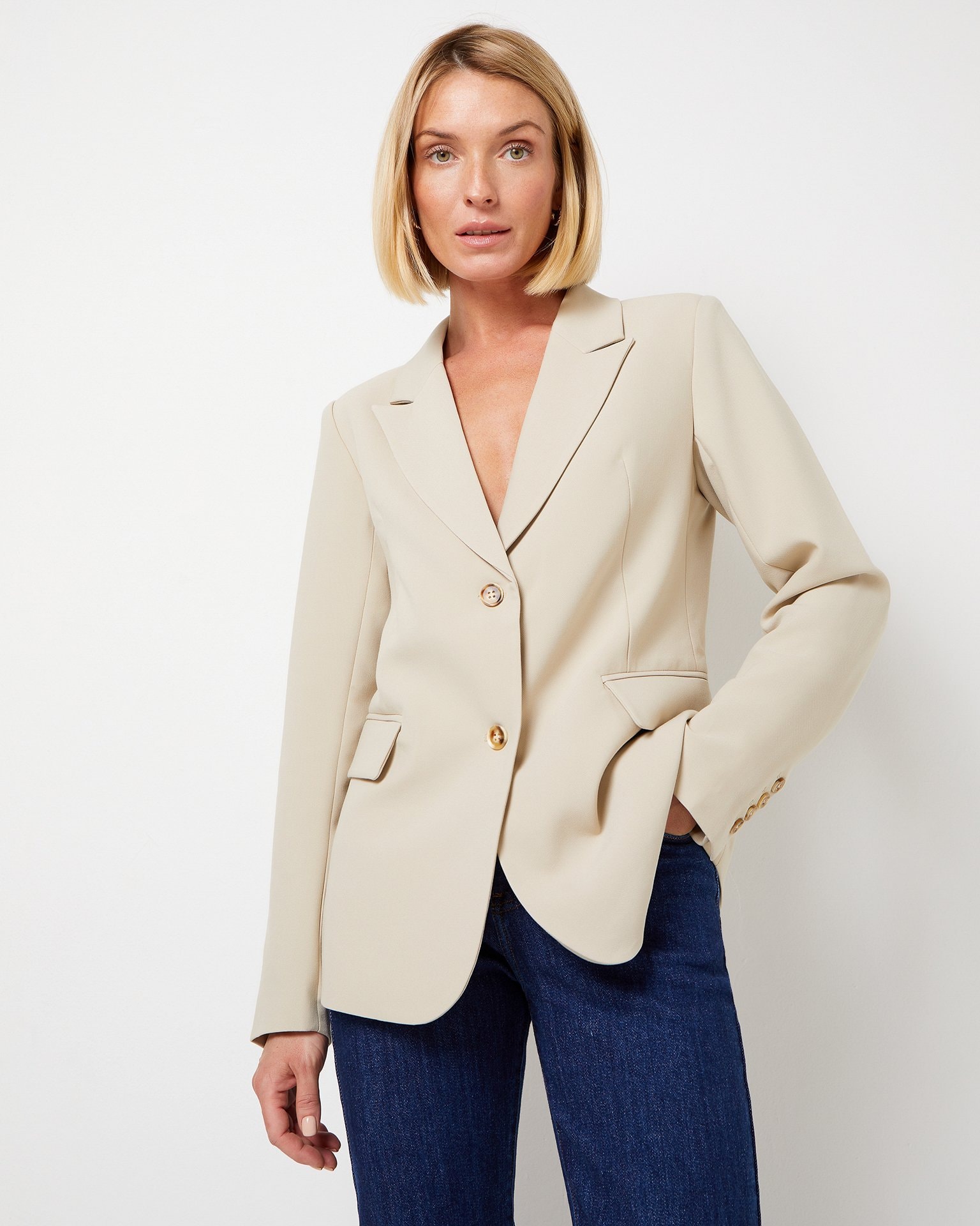 Button-front blazer, Cream — photo 5