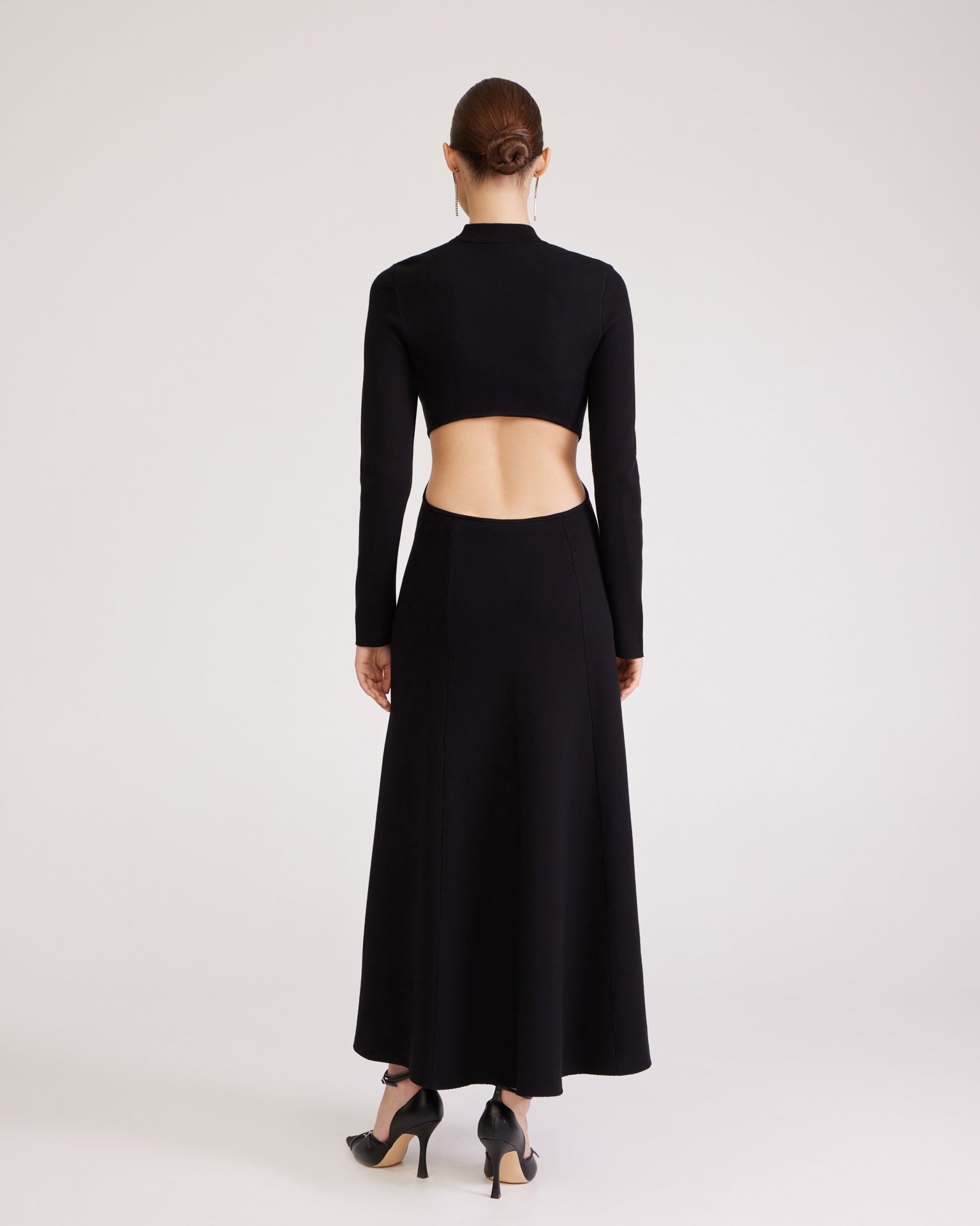 Dress with a back cut-out, Black — photo 3