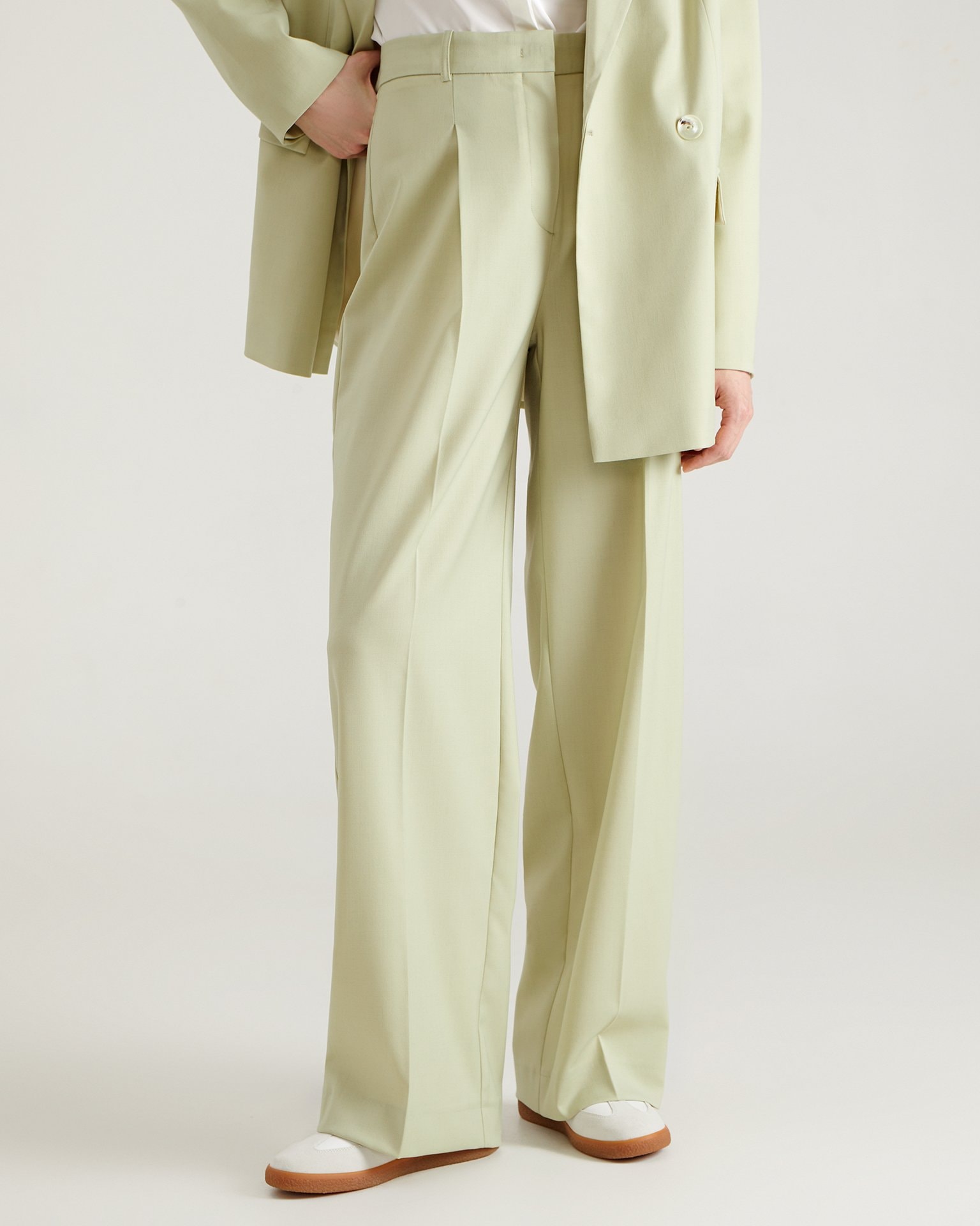 Straight wide-leg trousers, Mint — photo 2