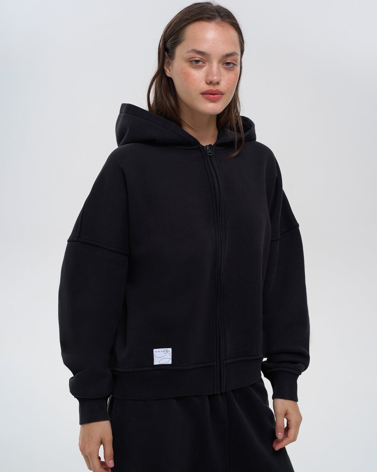 Zip-up hoodie, Black — photo 6