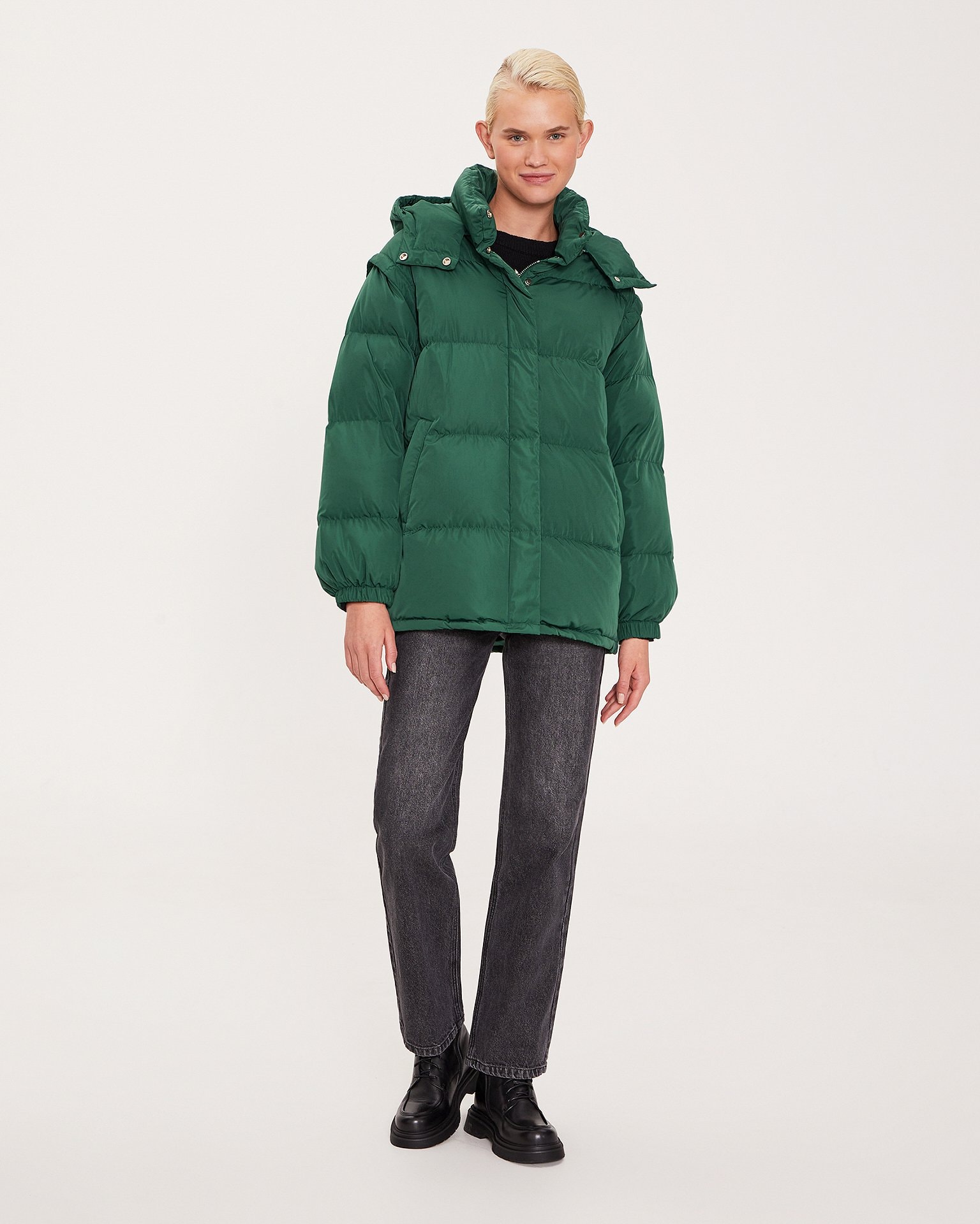 Green Down Jacket, Green — photo 4