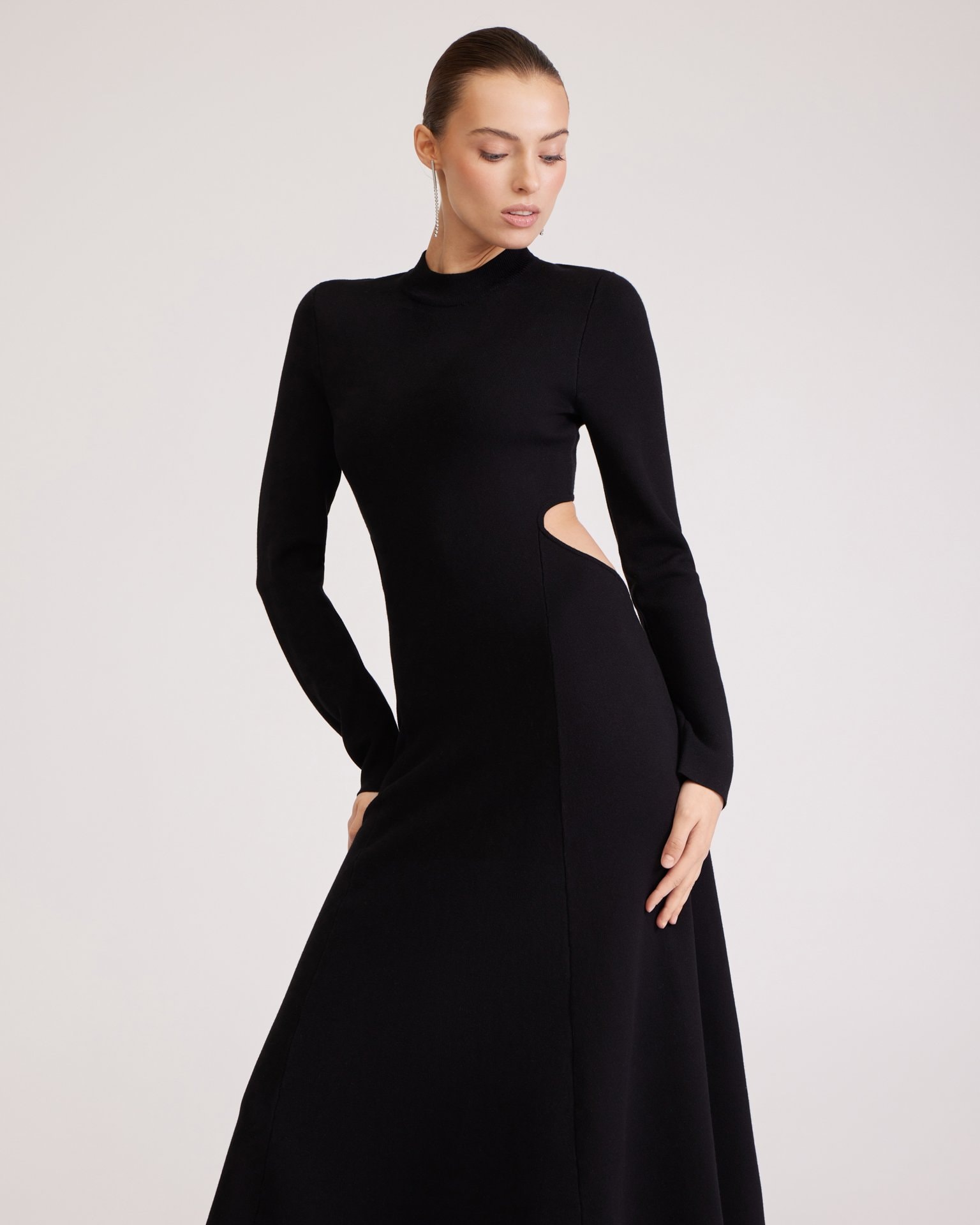 Dress with a back cut-out, Black — photo 4