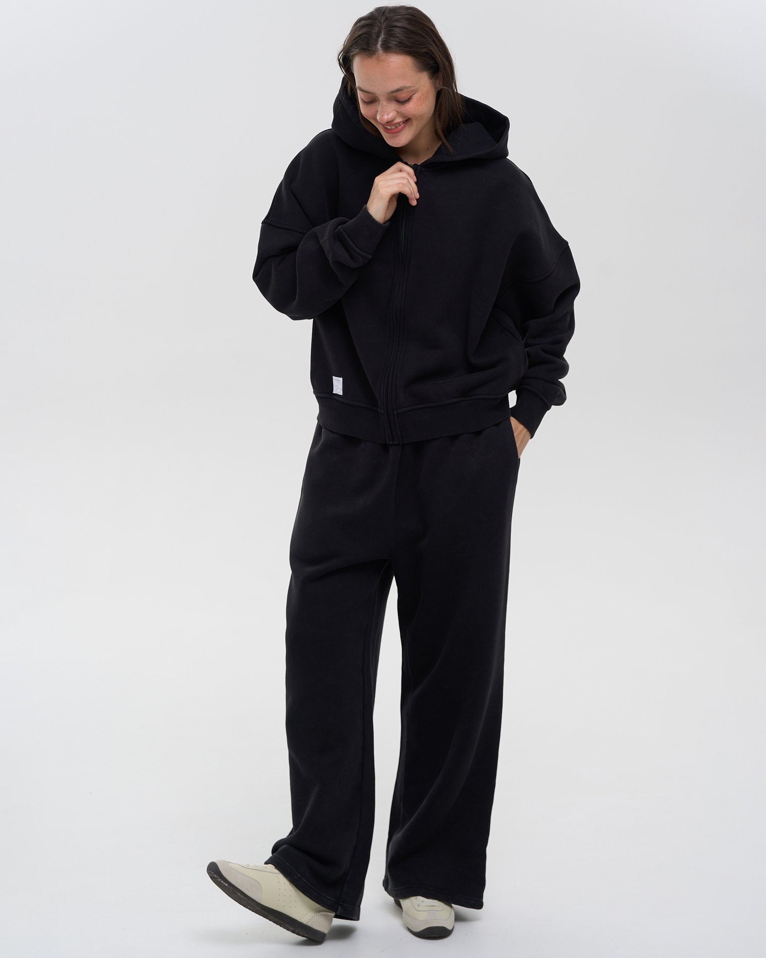 Zip-up hoodie, Black — photo 7
