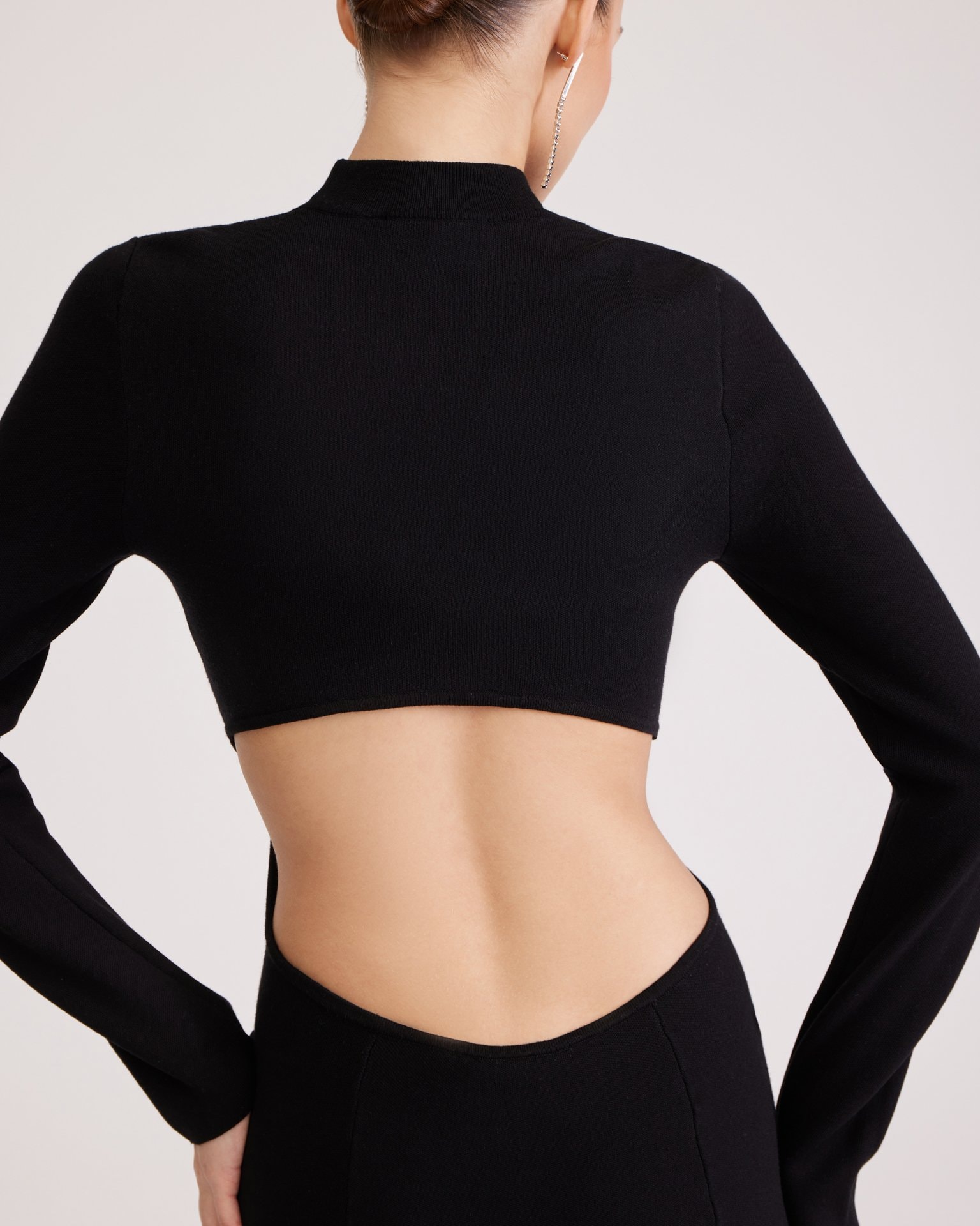 Dress with a back cut-out, Black — photo 6