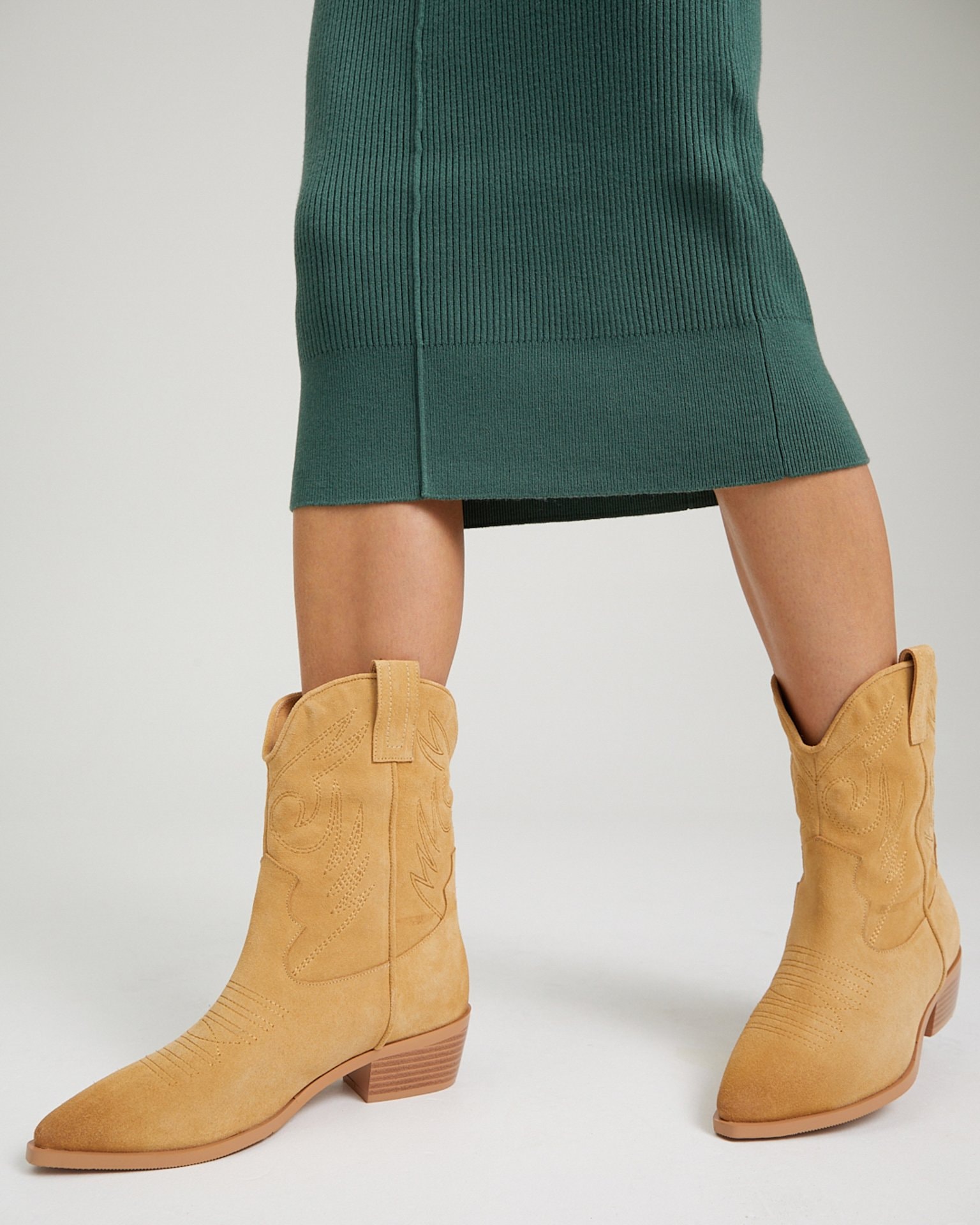Suede Cossack boots, Sand — photo 2