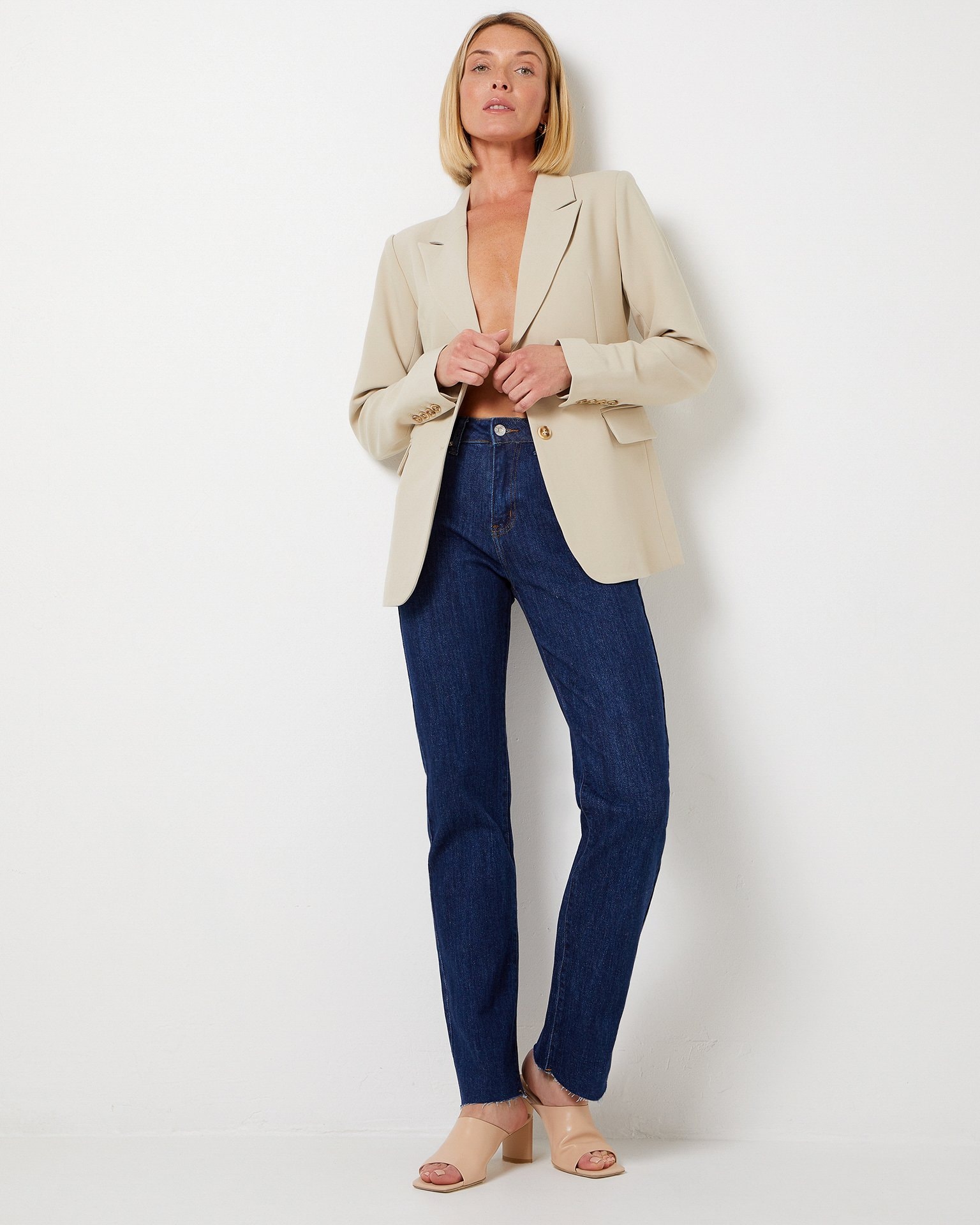 Button-front blazer, Cream — photo 3