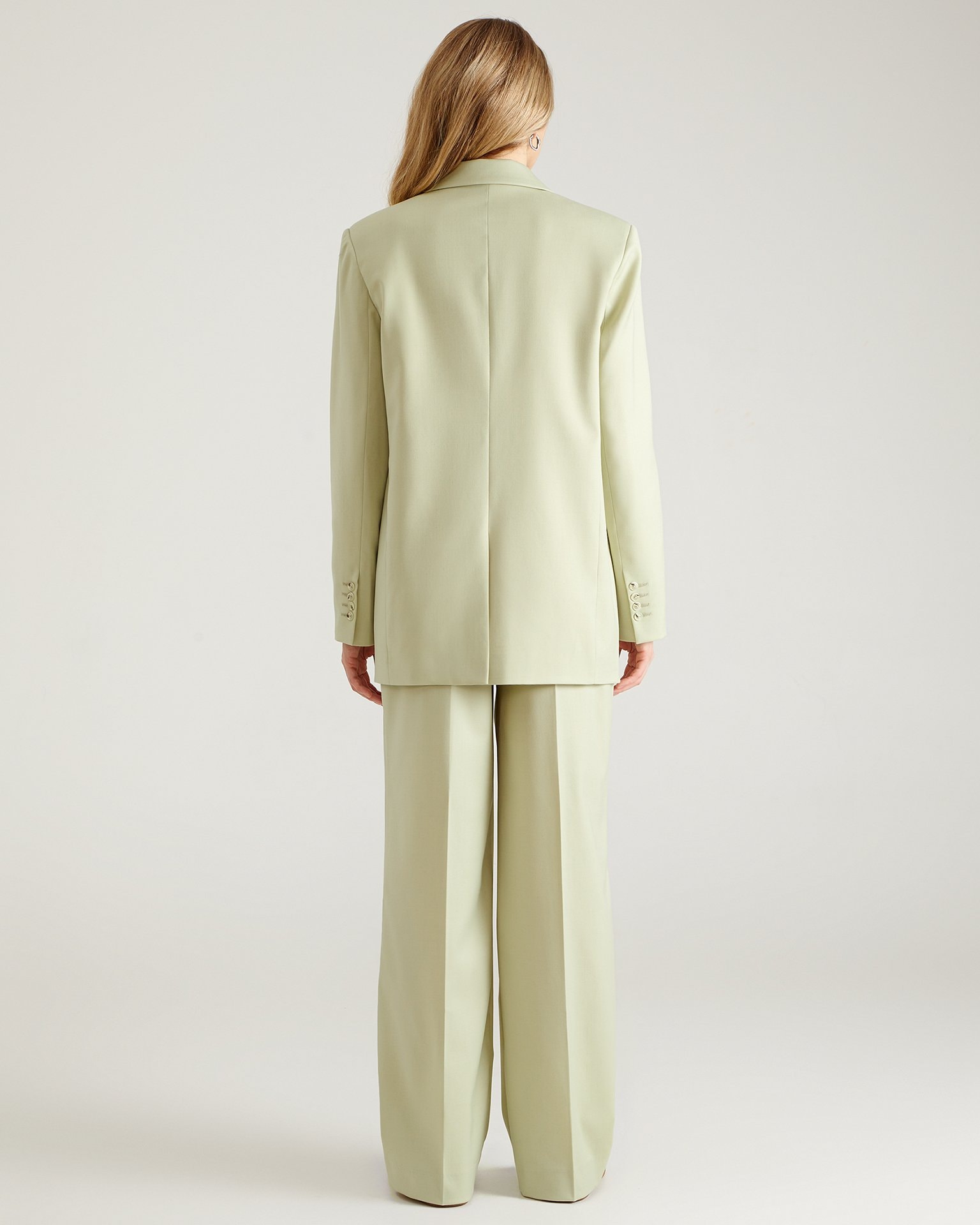 Straight wide-leg trousers, Mint — photo 5