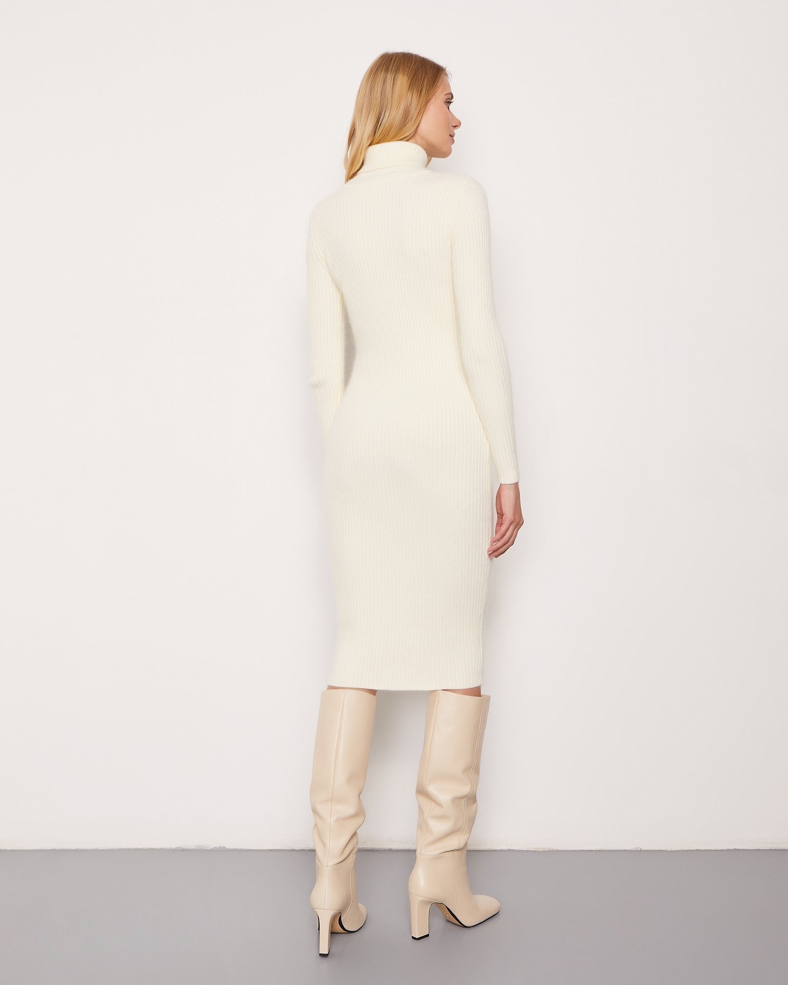 Ribbed dress, Milky — photo 3