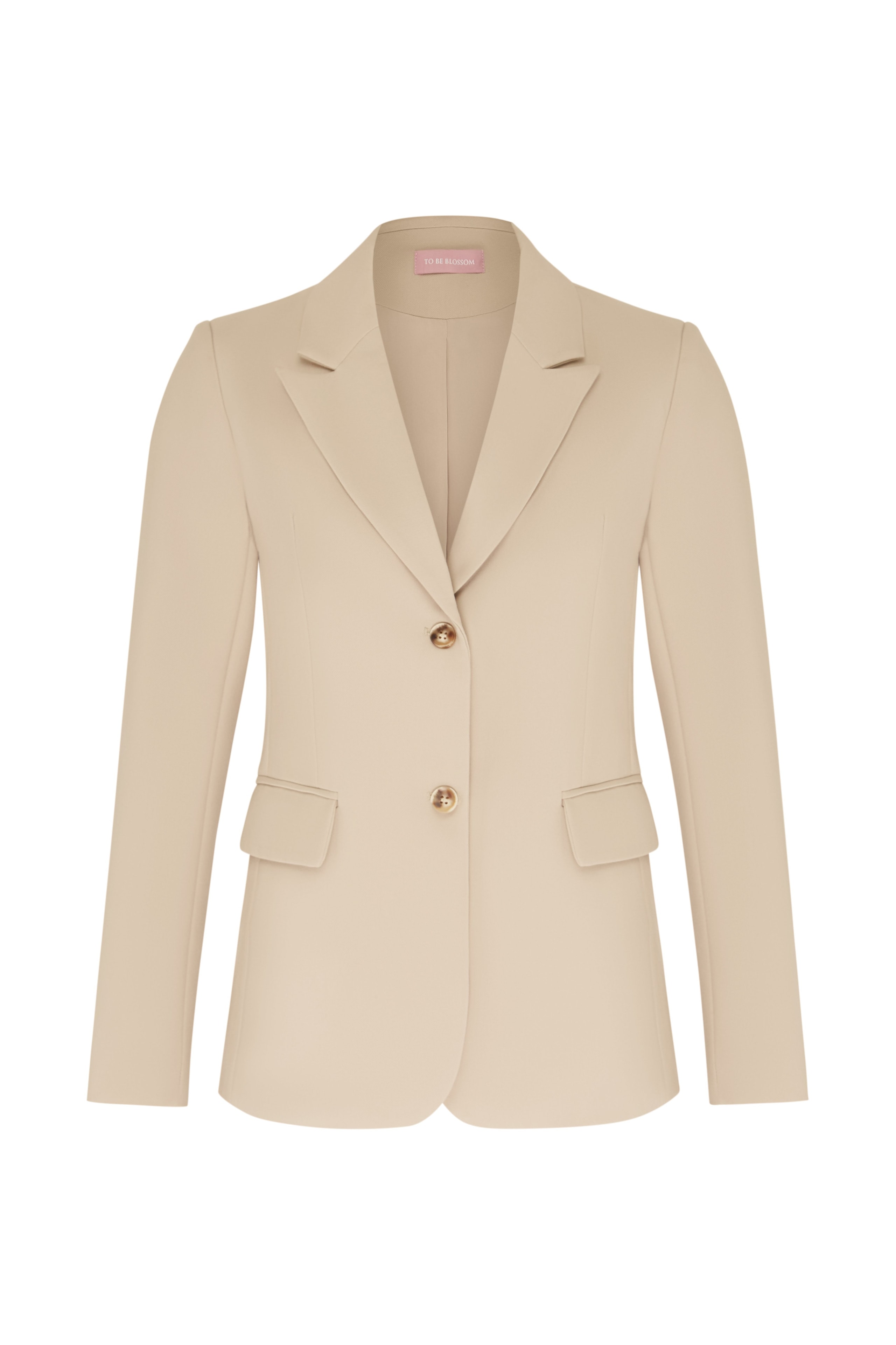Button-front blazer, Cream