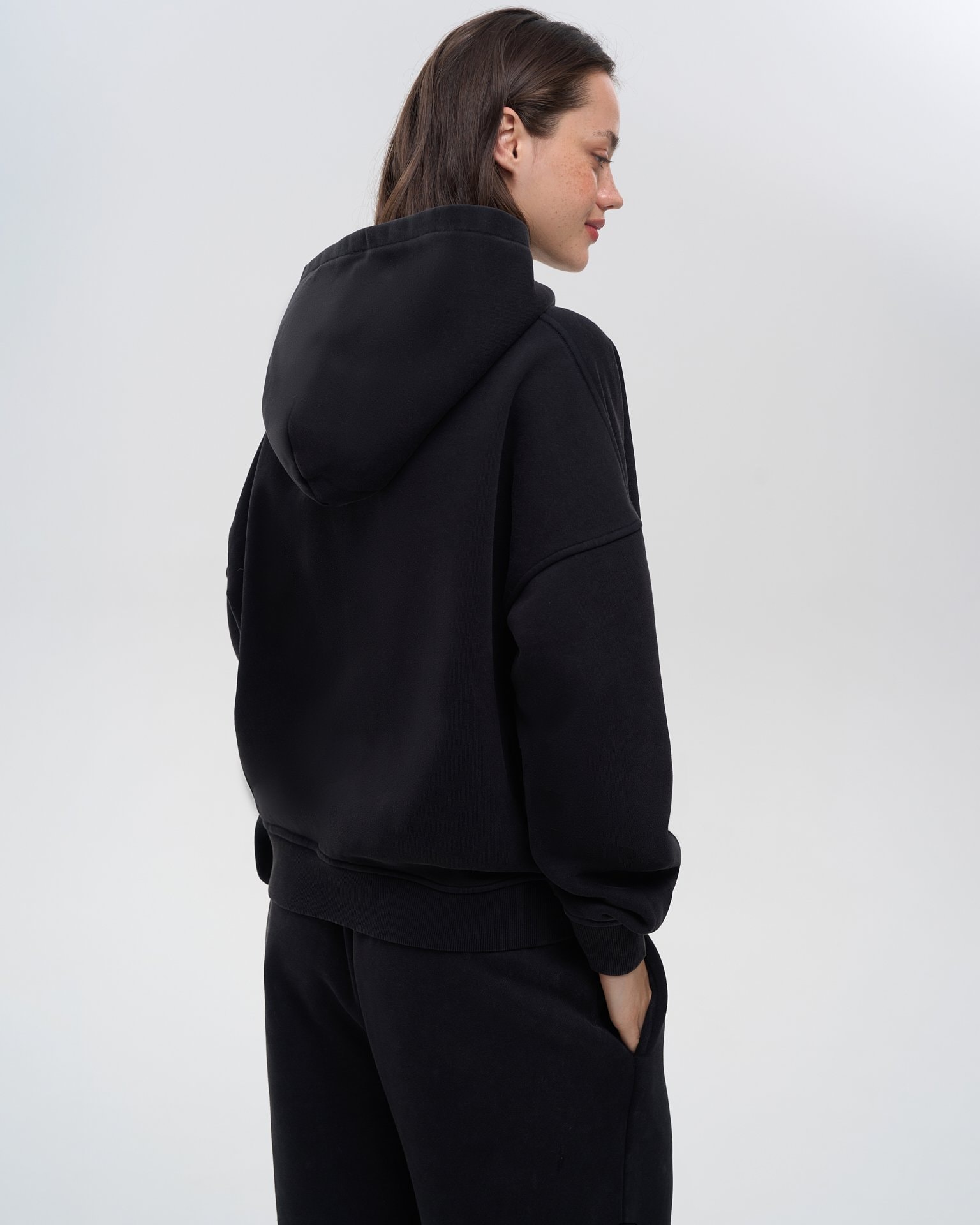 Zip-up hoodie, Black — photo 5