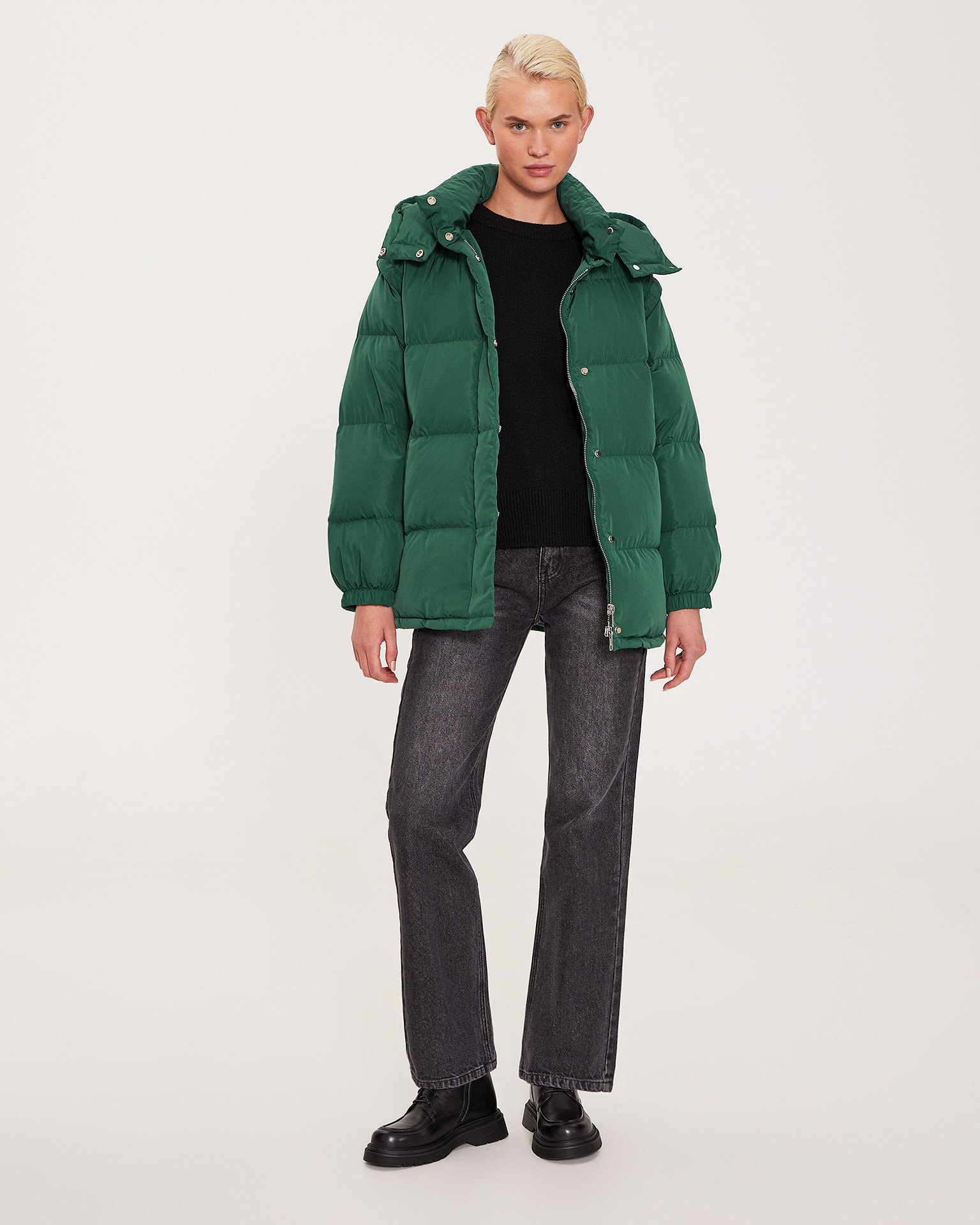 Green Down Jacket, Green — photo 6