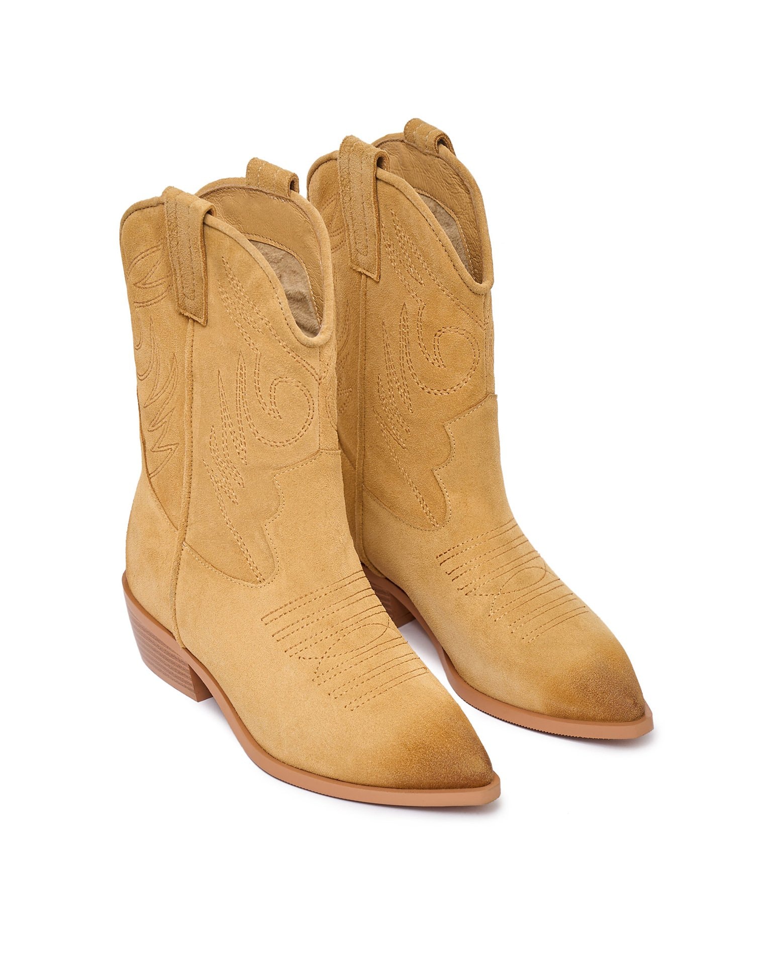 Suede Cossack boots, Sand