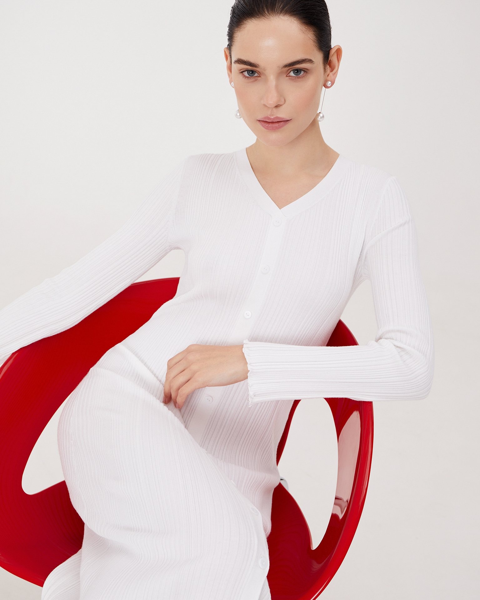 White viscose dress, White — photo 6