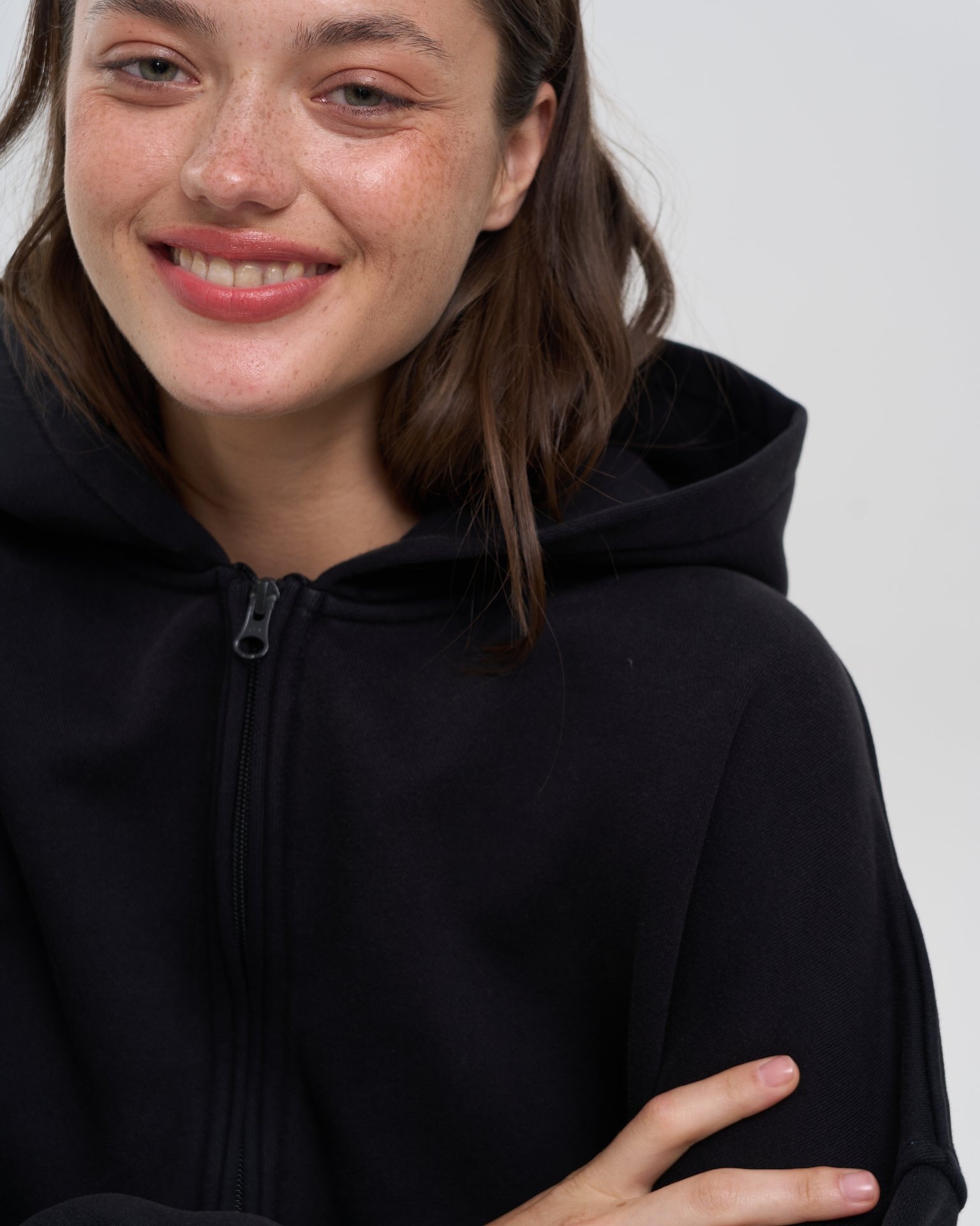 Zip-up hoodie, Black — photo 8