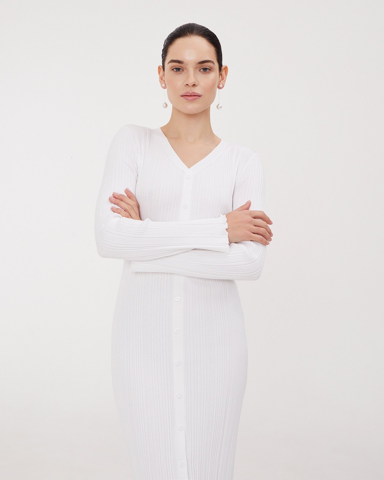 White viscose dress, White — photo 5