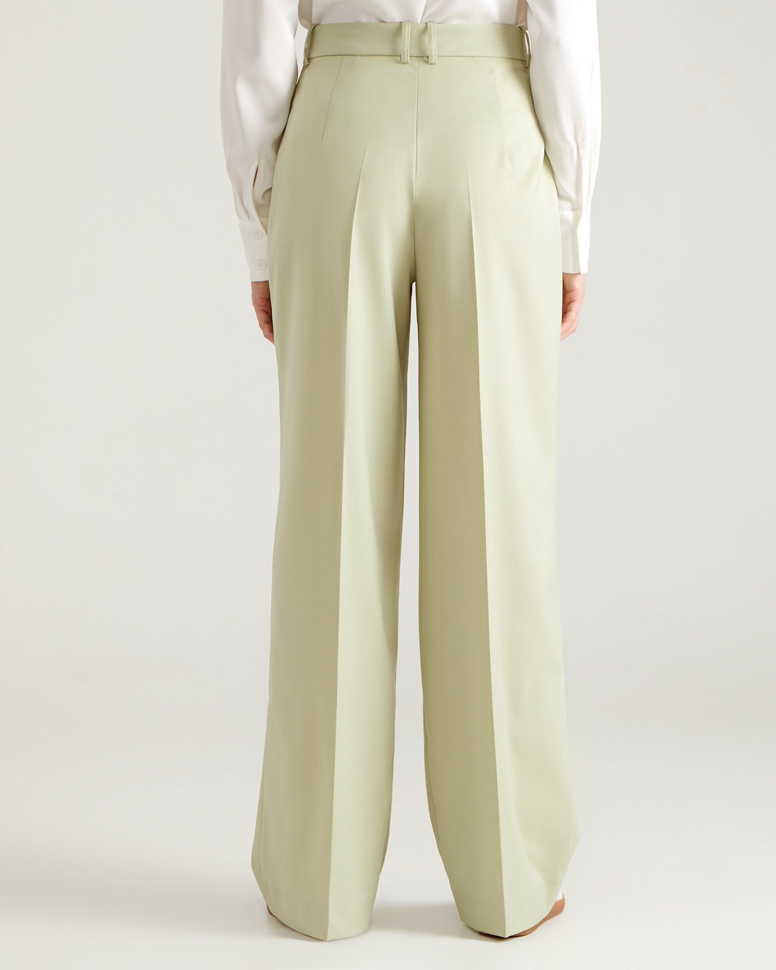 Straight wide-leg trousers, Mint — photo 6
