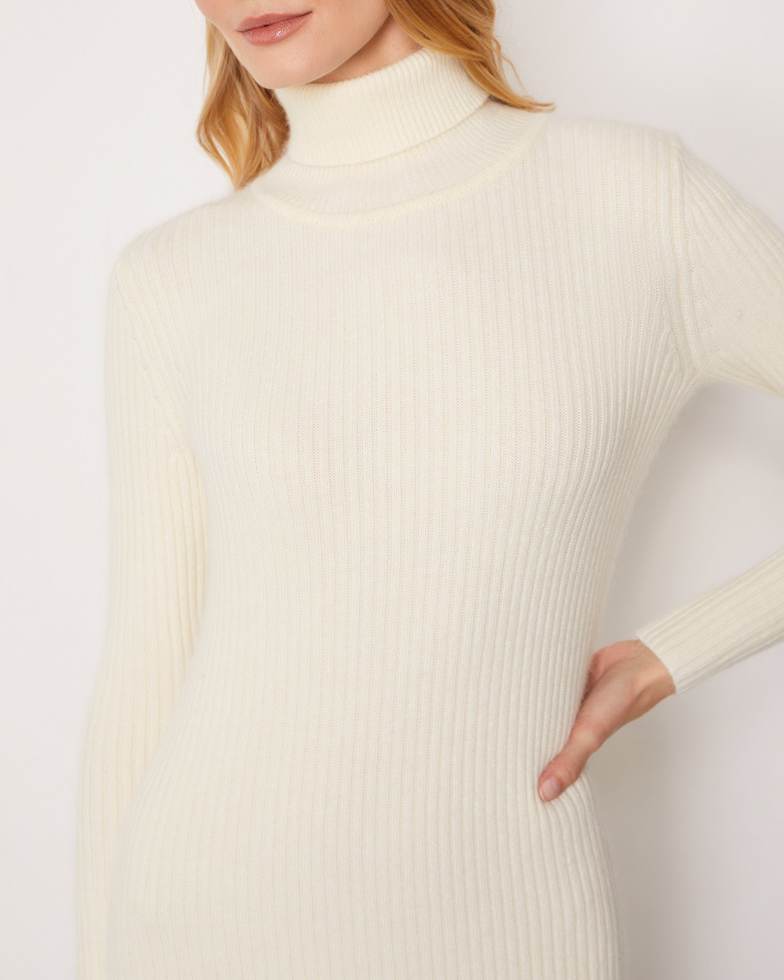 Ribbed dress, Milky — photo 6