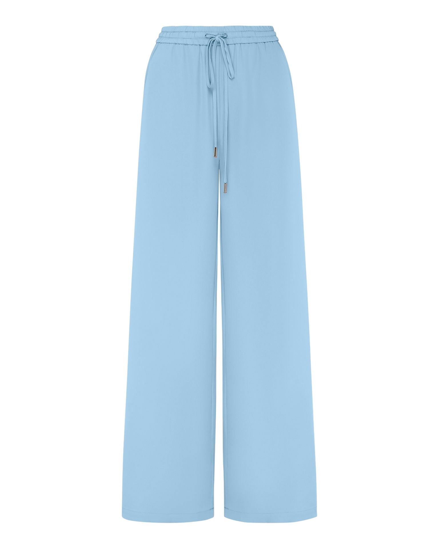 Elasticated waist wide-leg trousers, Light Blue — photo 3