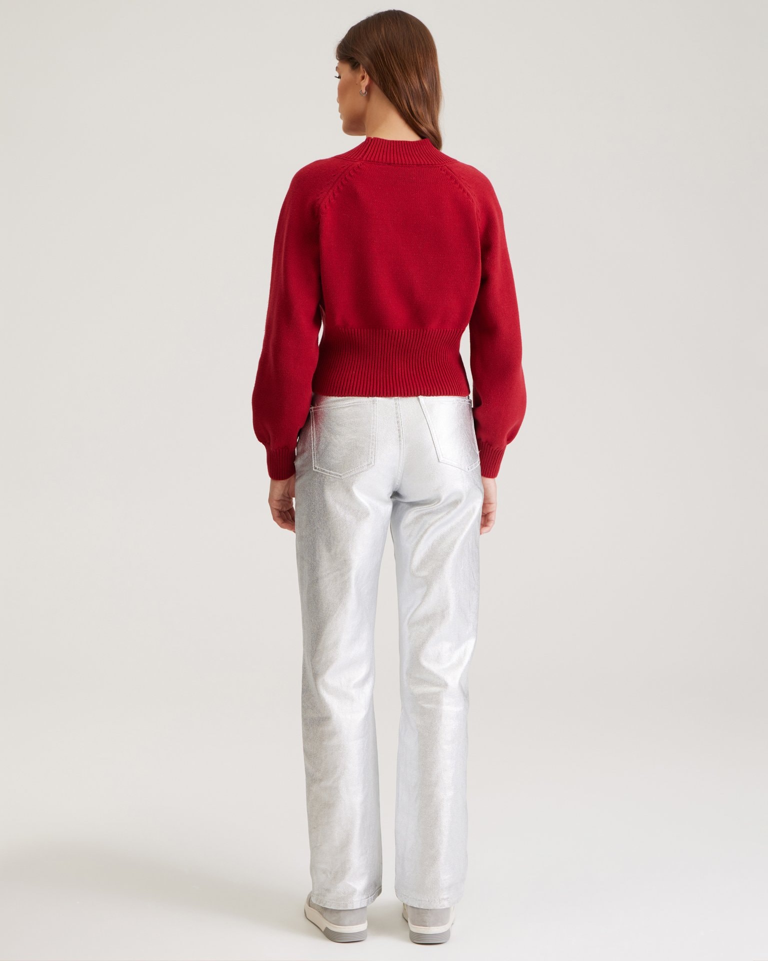 Cardigan with voluminous sleeves, Red — photo 5