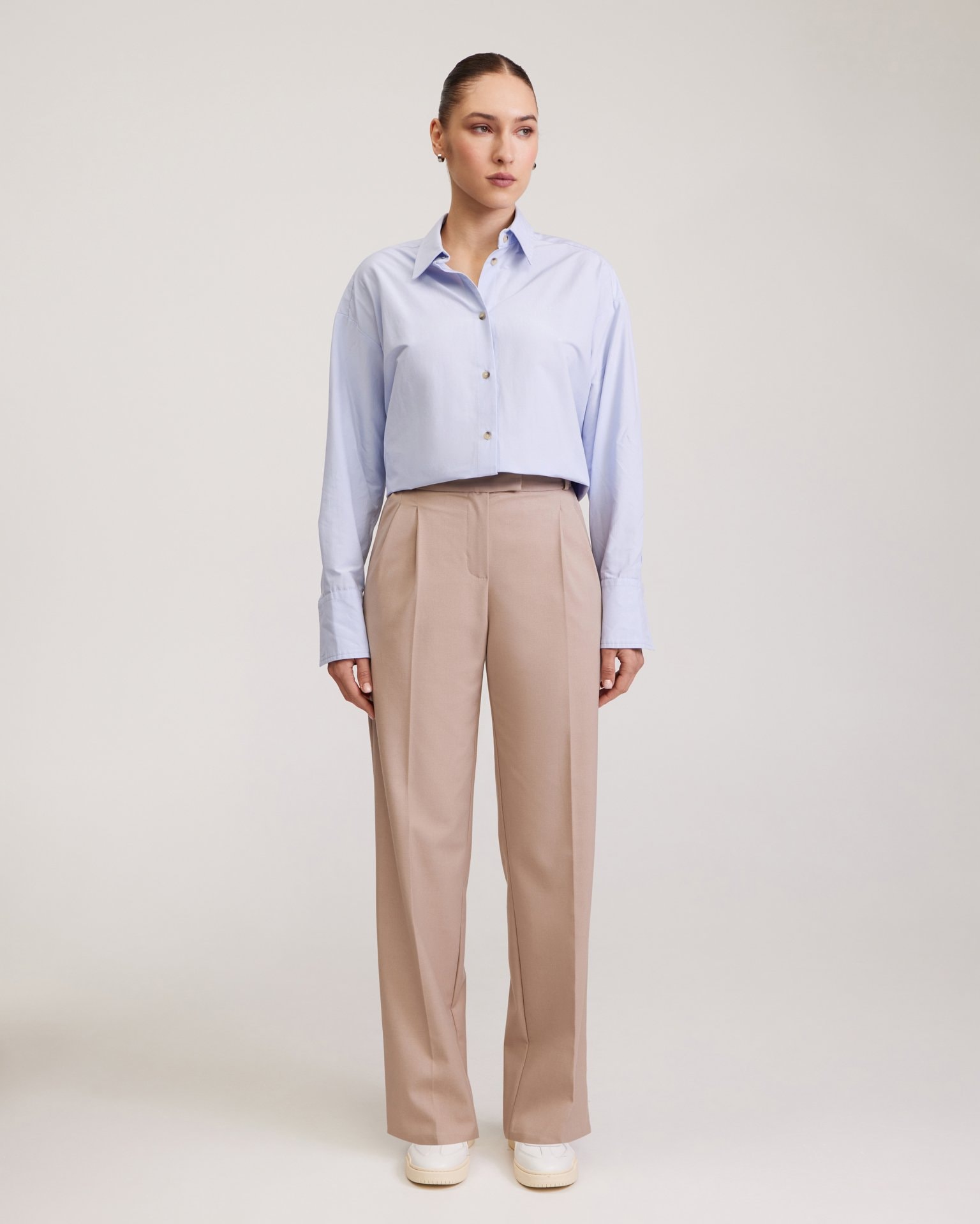 Beige classic trousers, Beige