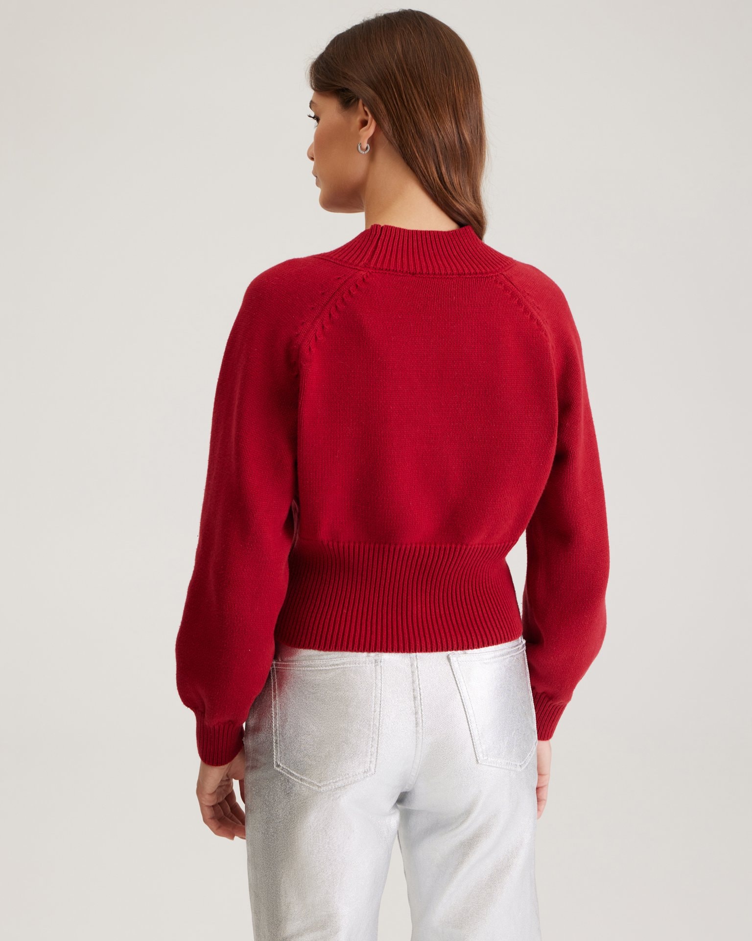 Cardigan with voluminous sleeves, Red — photo 7