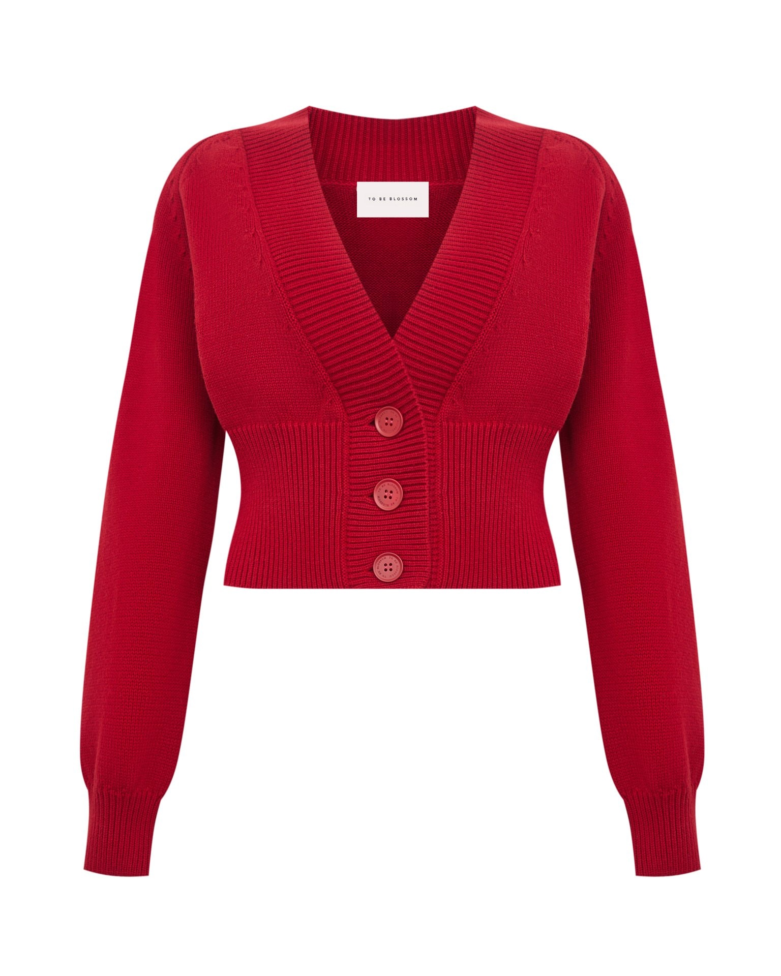Cardigan with voluminous sleeves, Red