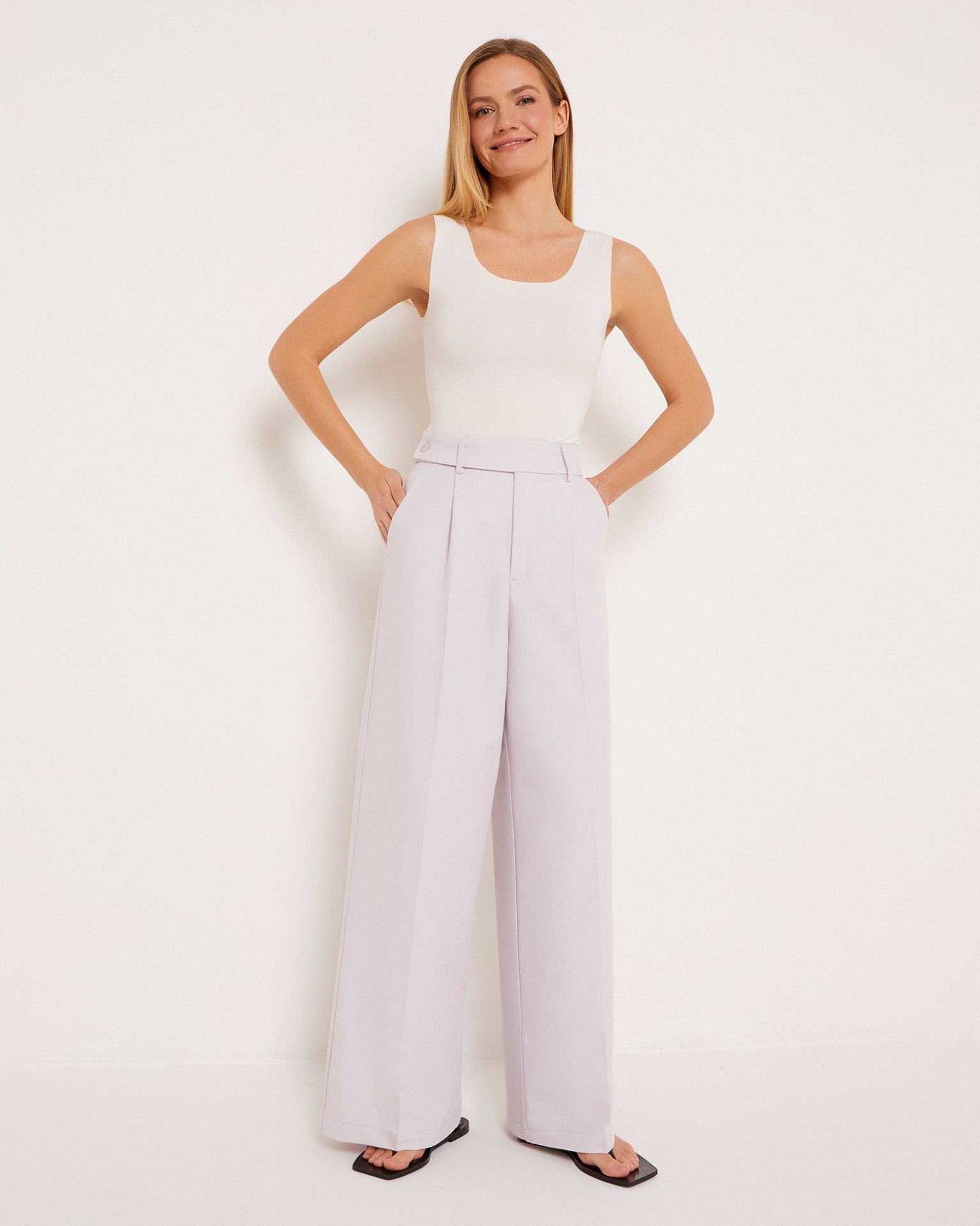 Relaxed trousers, Light Grey — photo 3