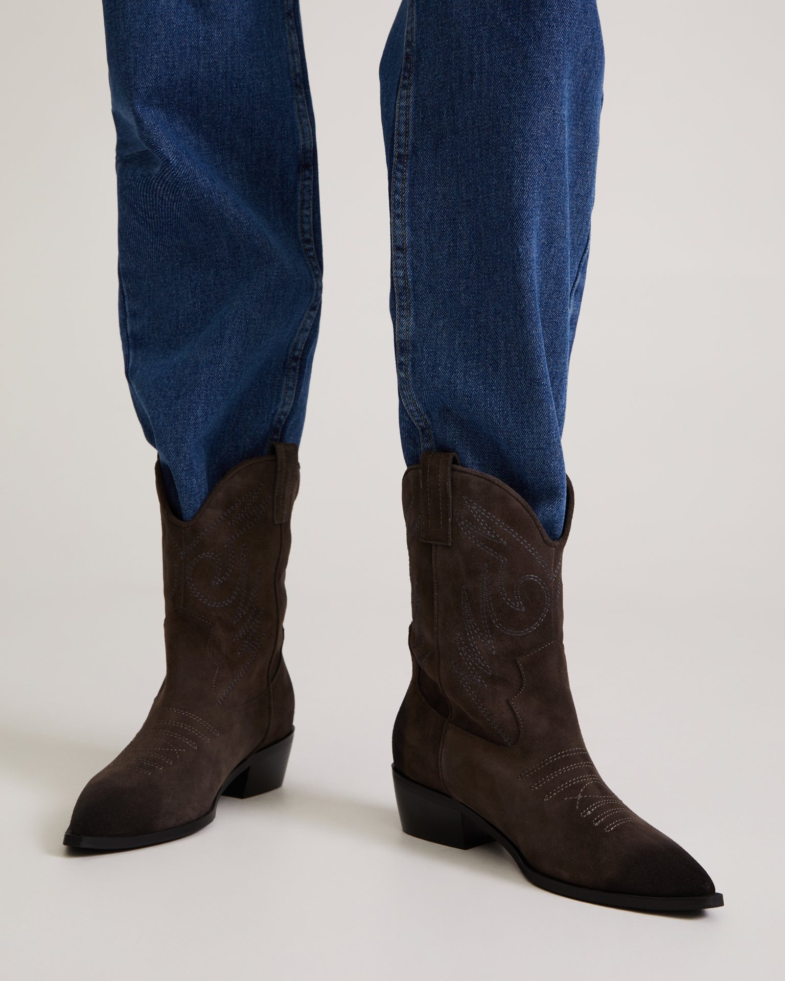 Suede Cossack boots, Grey-Brown — photo 7