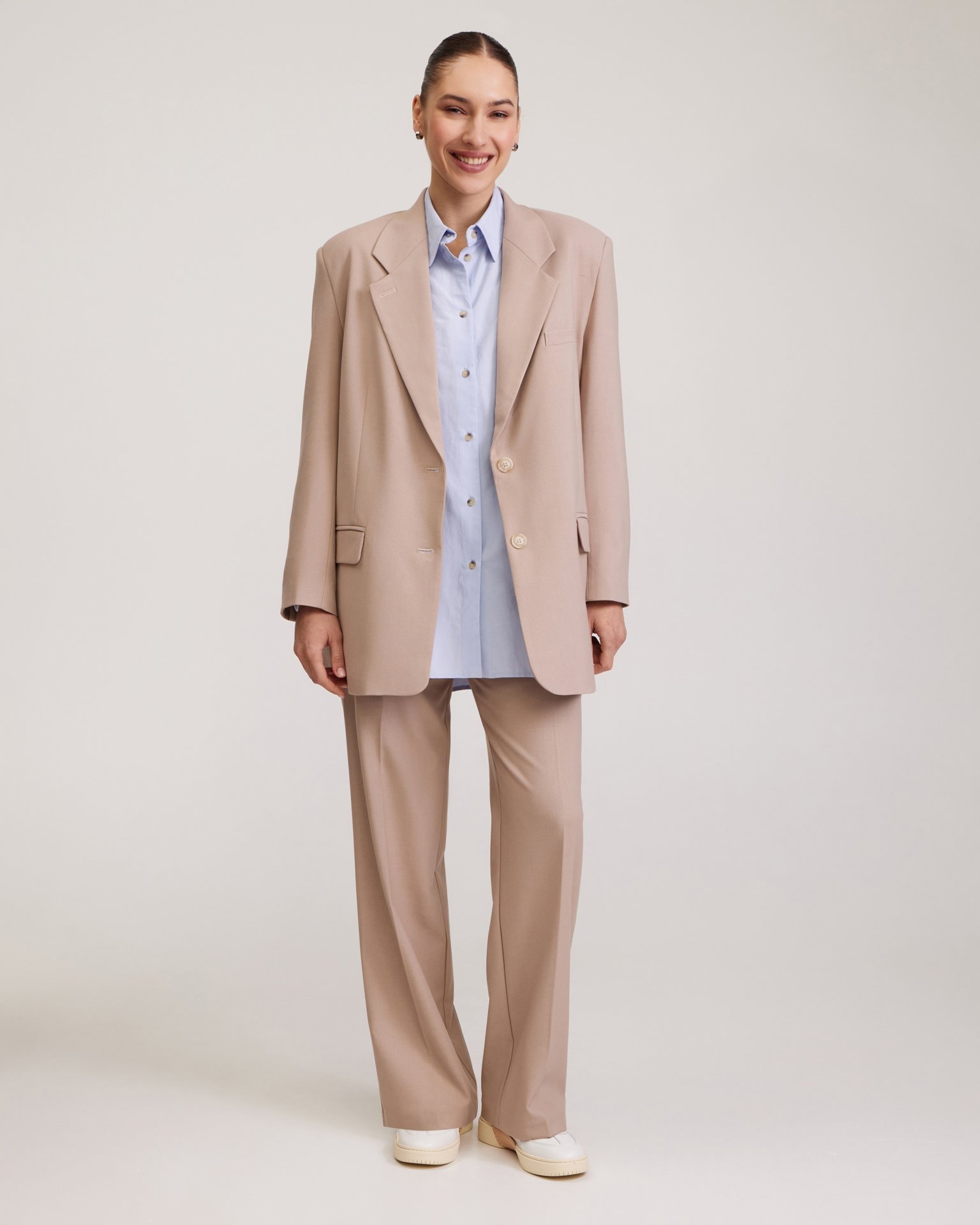 Beige classic trousers, Beige — photo 2