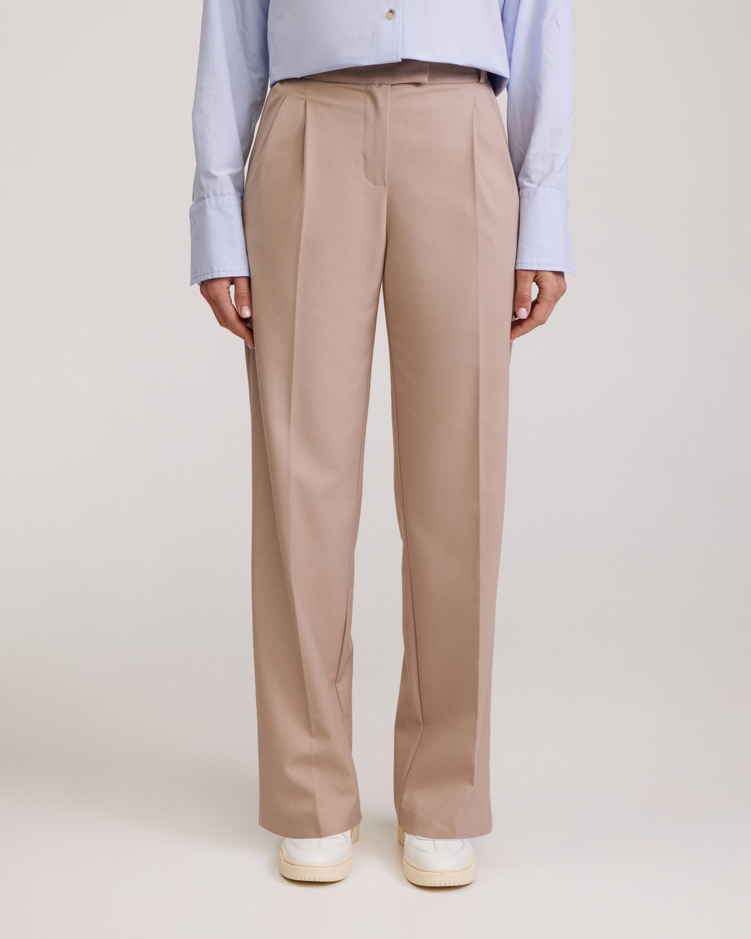 Beige classic trousers, Beige — photo 4