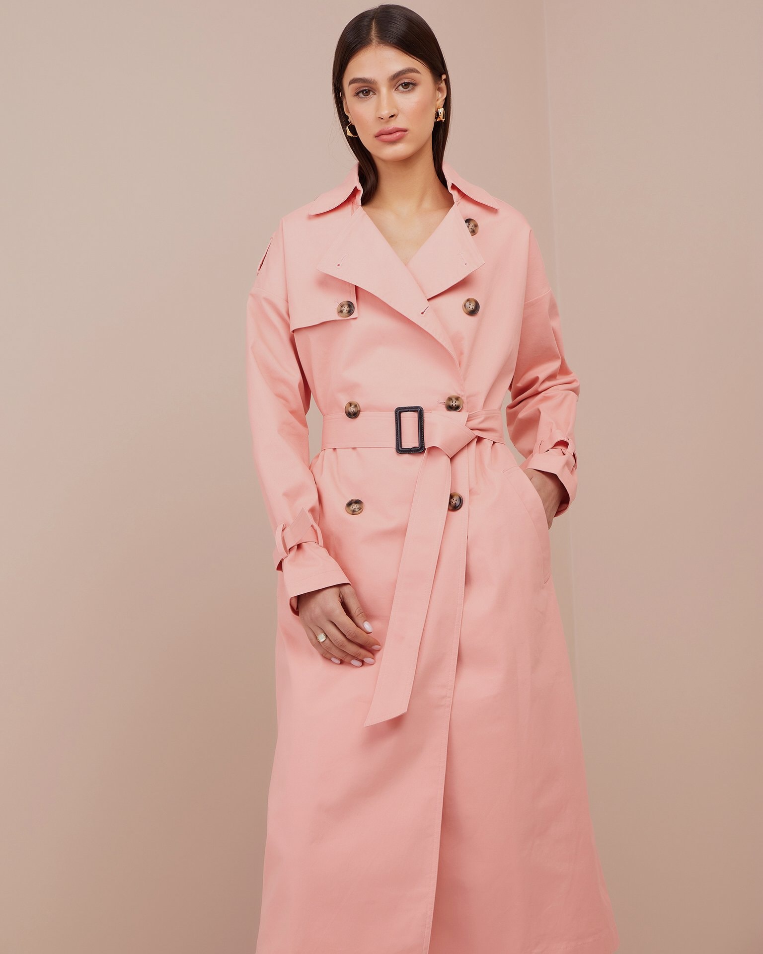Trench coat in a peach hue, Pink — photo 2