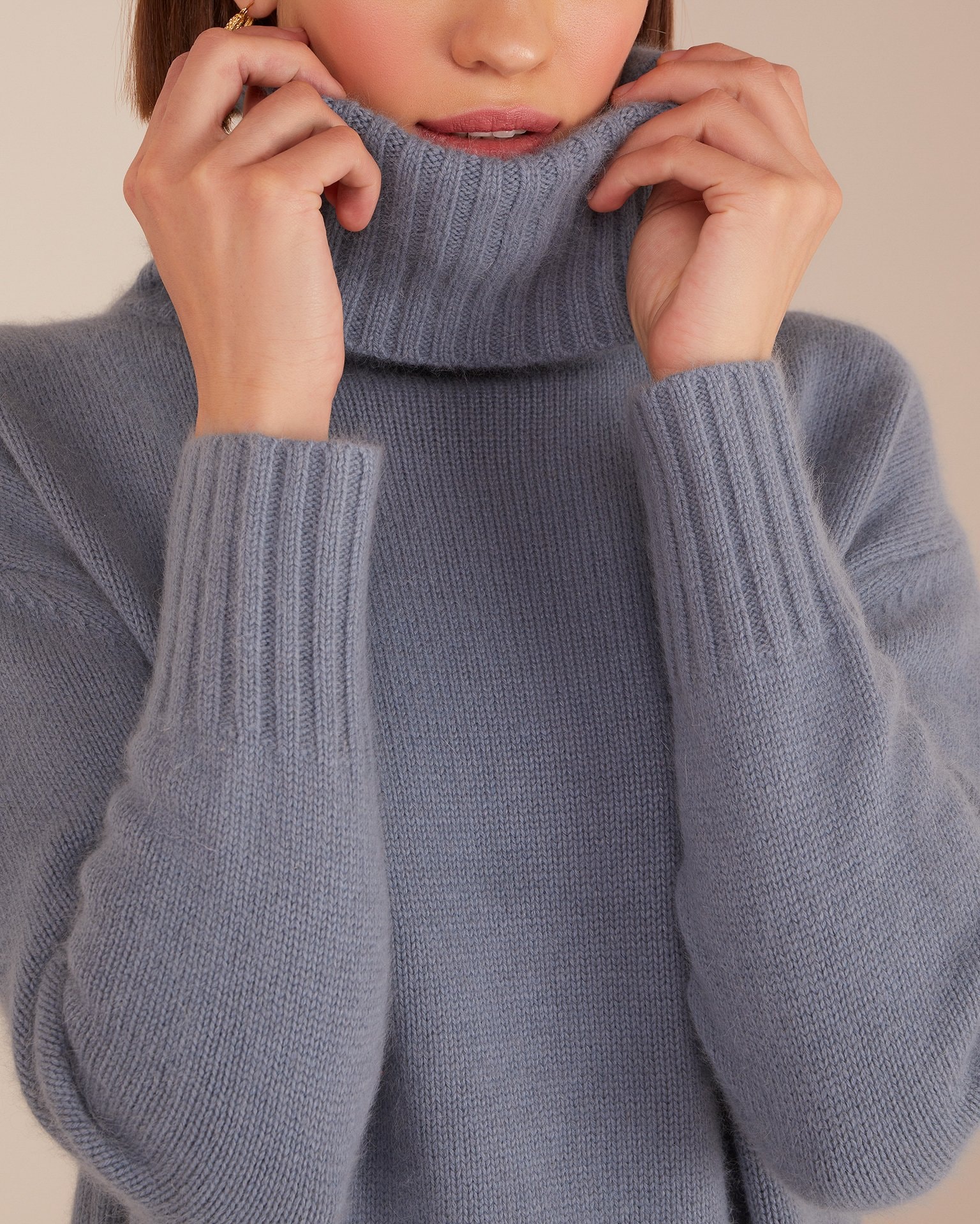 Sweater with side slits, Sky Blue — photo 5