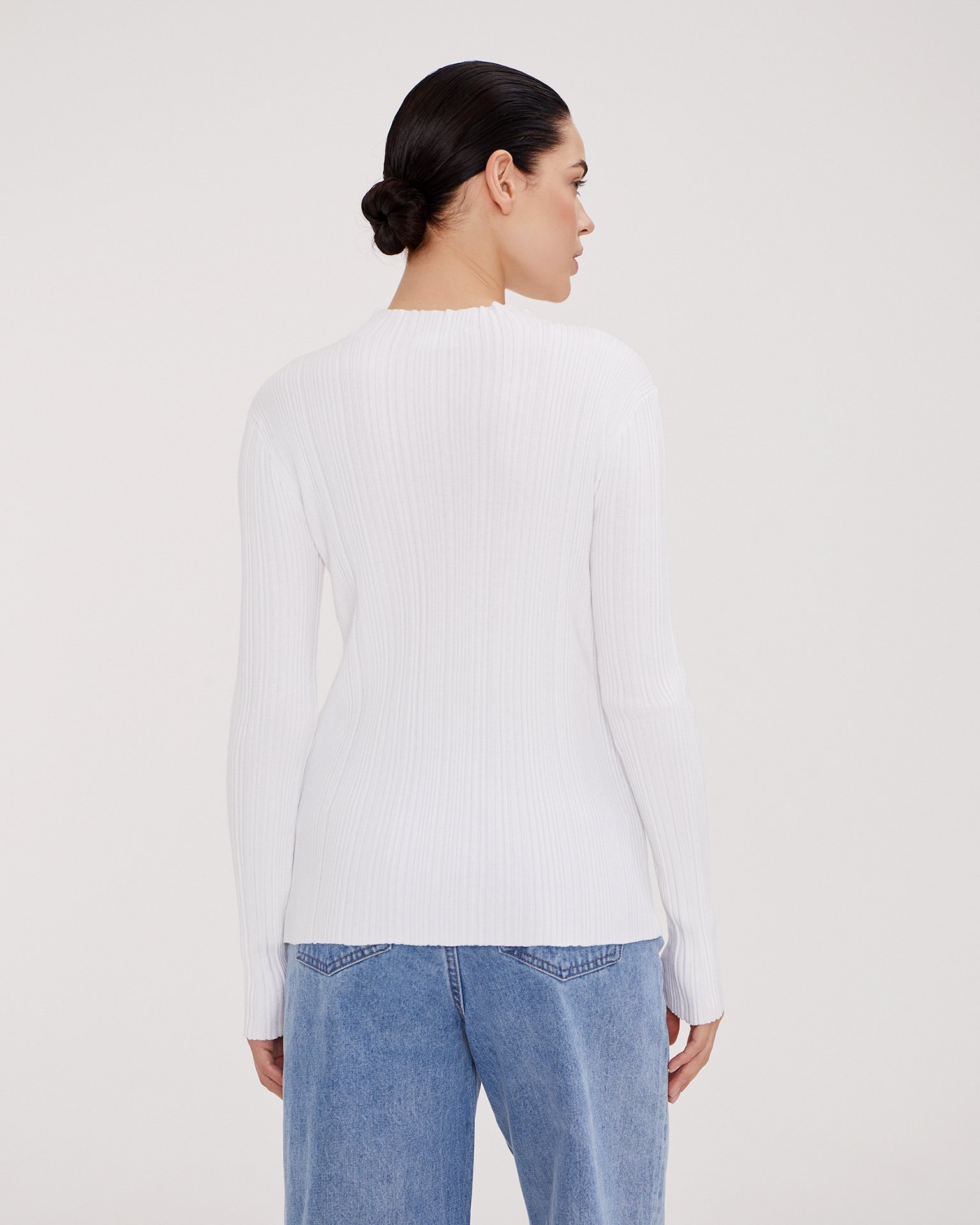 Fitted white jumper, White — photo 5