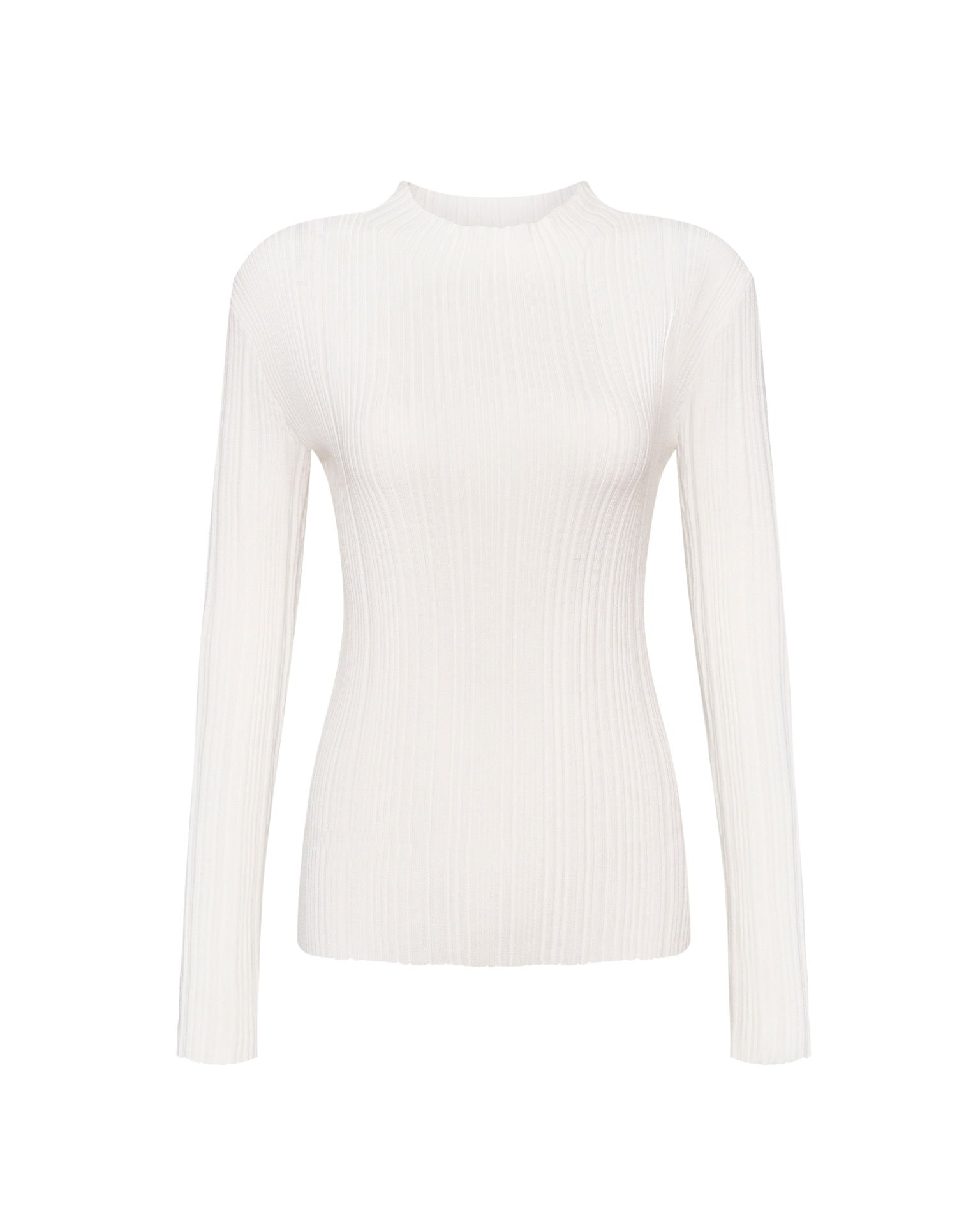 Fitted white jumper, White