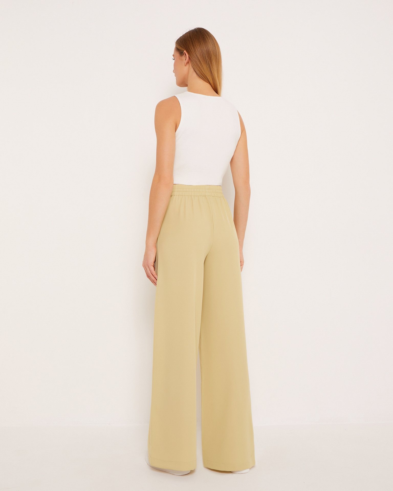 Loose-fit trousers, Olive — photo 3