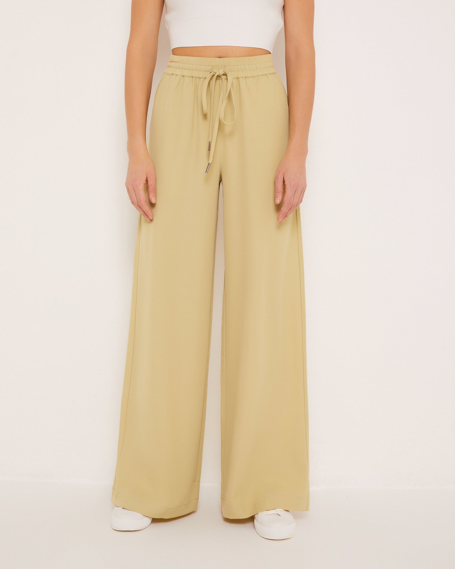Loose-fit trousers, Olive — photo 4