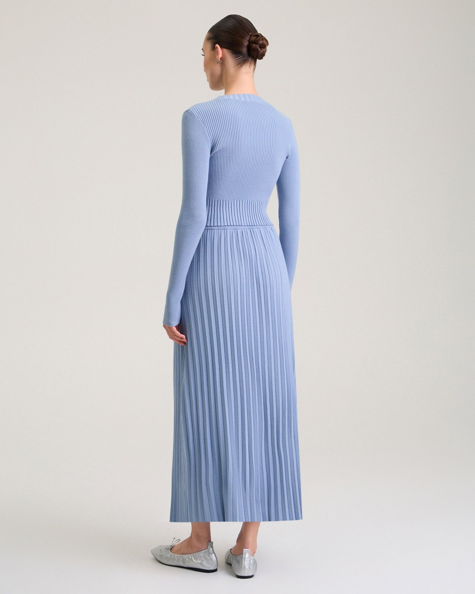 Blue pleated skirt, Azure — photo 4