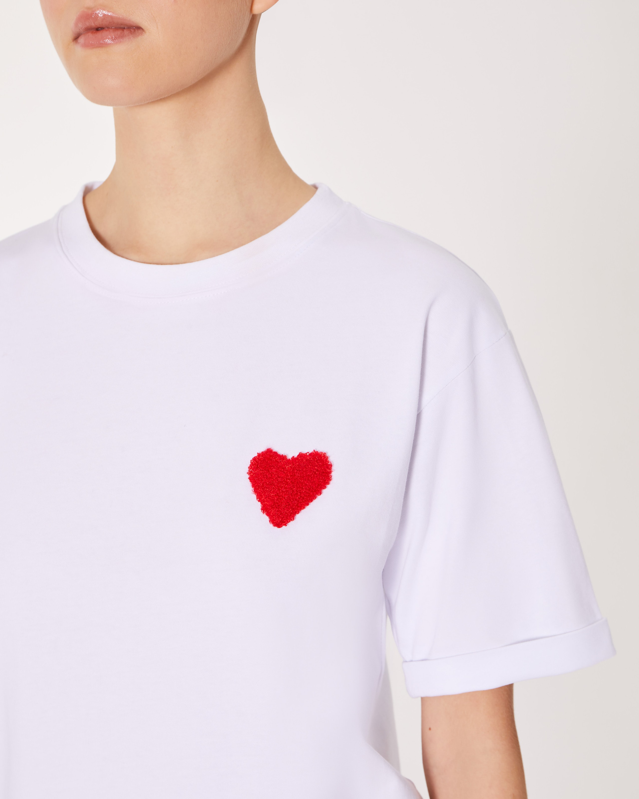 White t-shirt with embroidery, White — photo 5