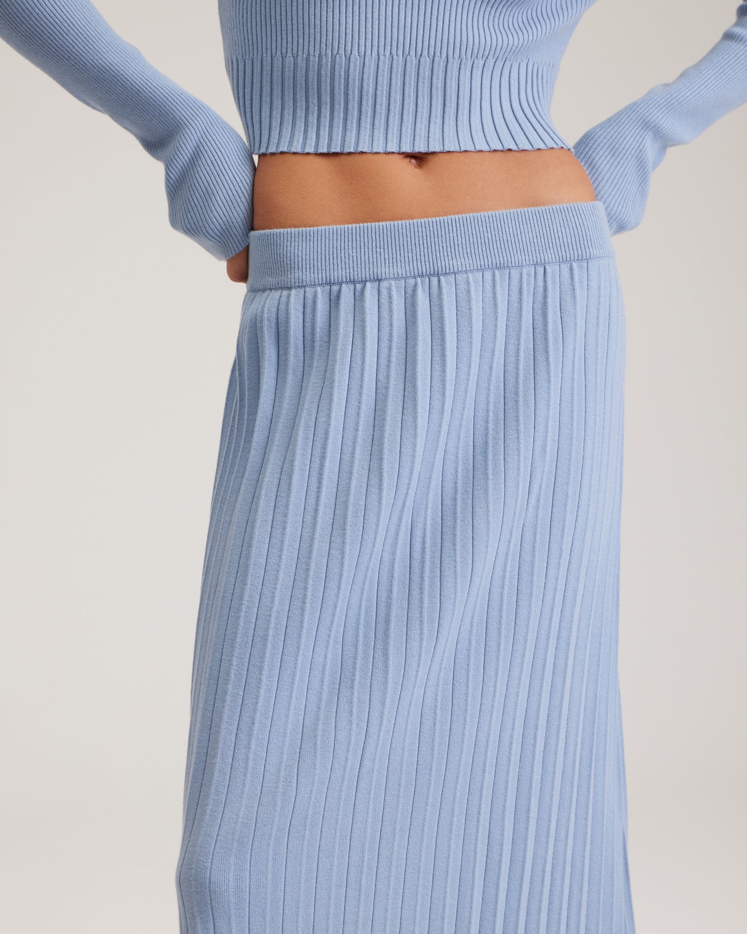 Blue pleated skirt, Azure — photo 7