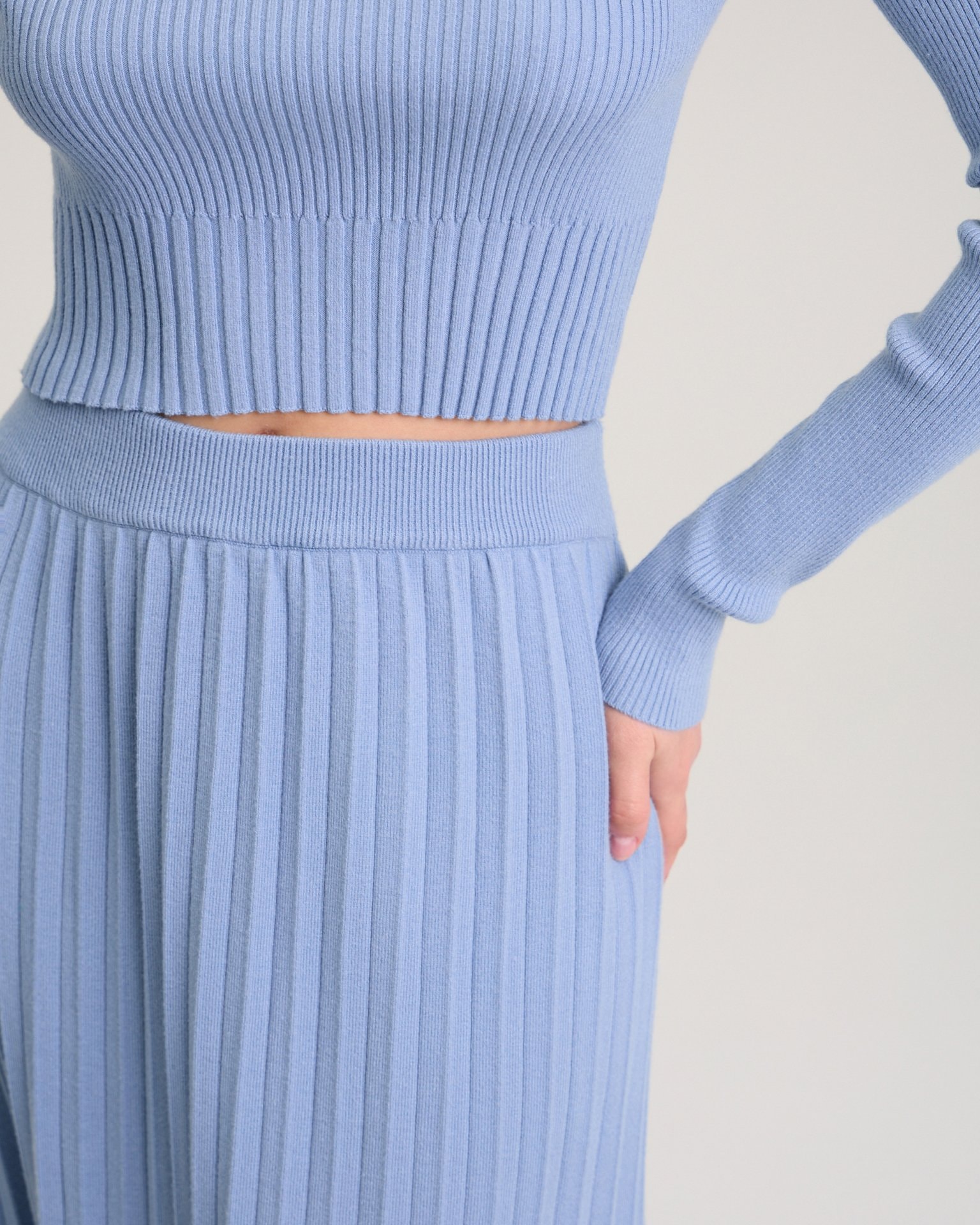Blue pleated skirt, Azure — photo 8